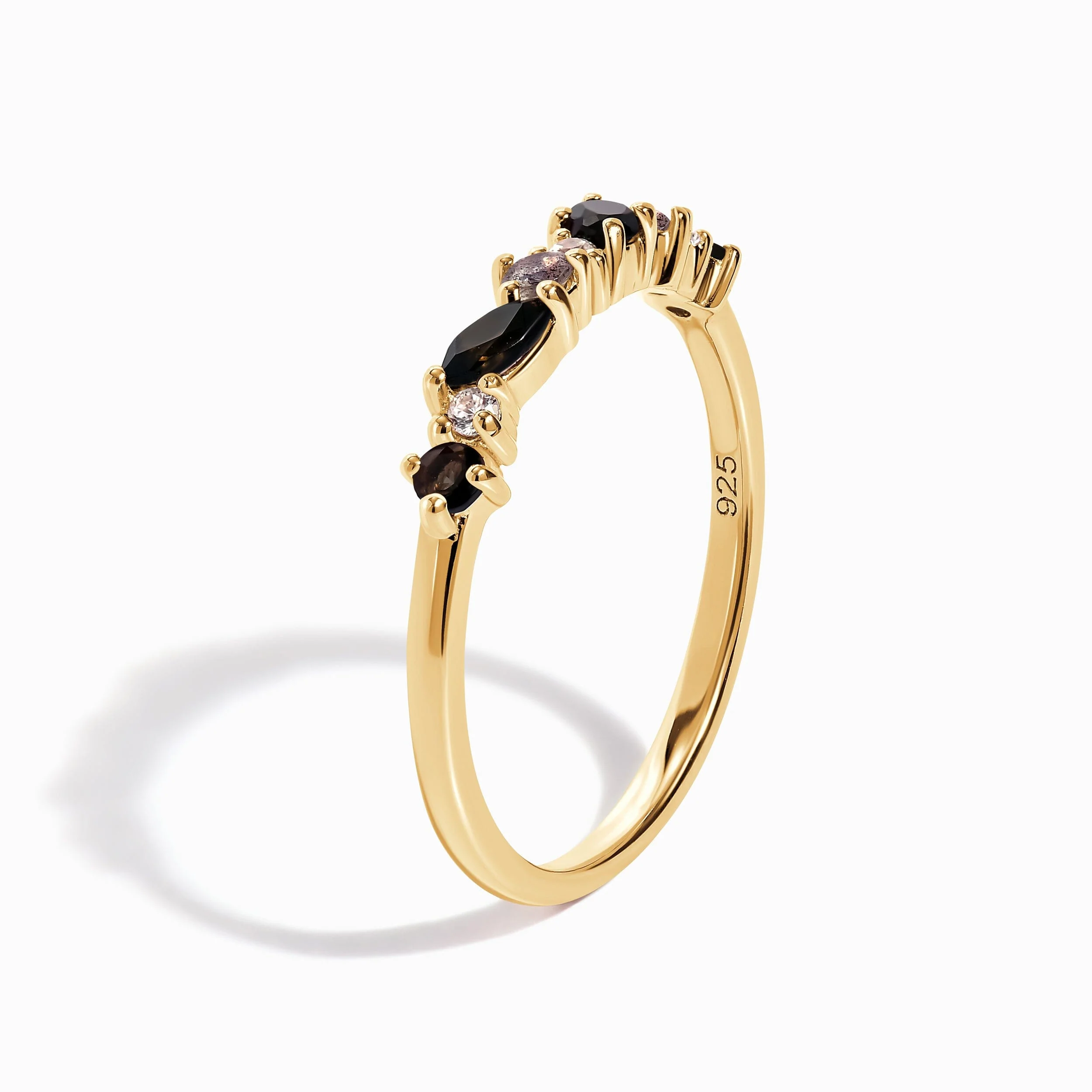 Black Obsidian White Zircon Ring - Grace - Image 17