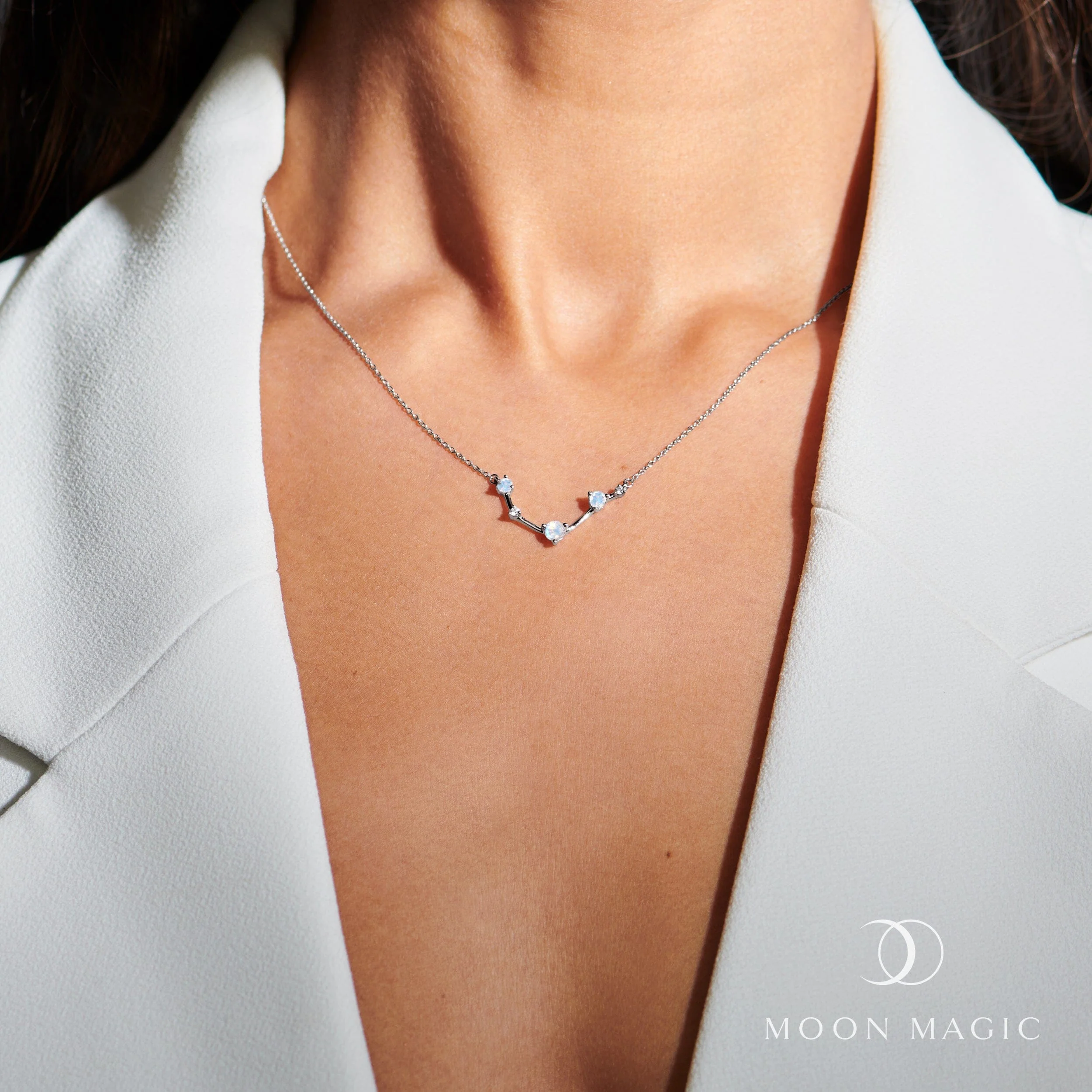 Moonstone Necklace - Aries Zodiac Constellation - Image 2