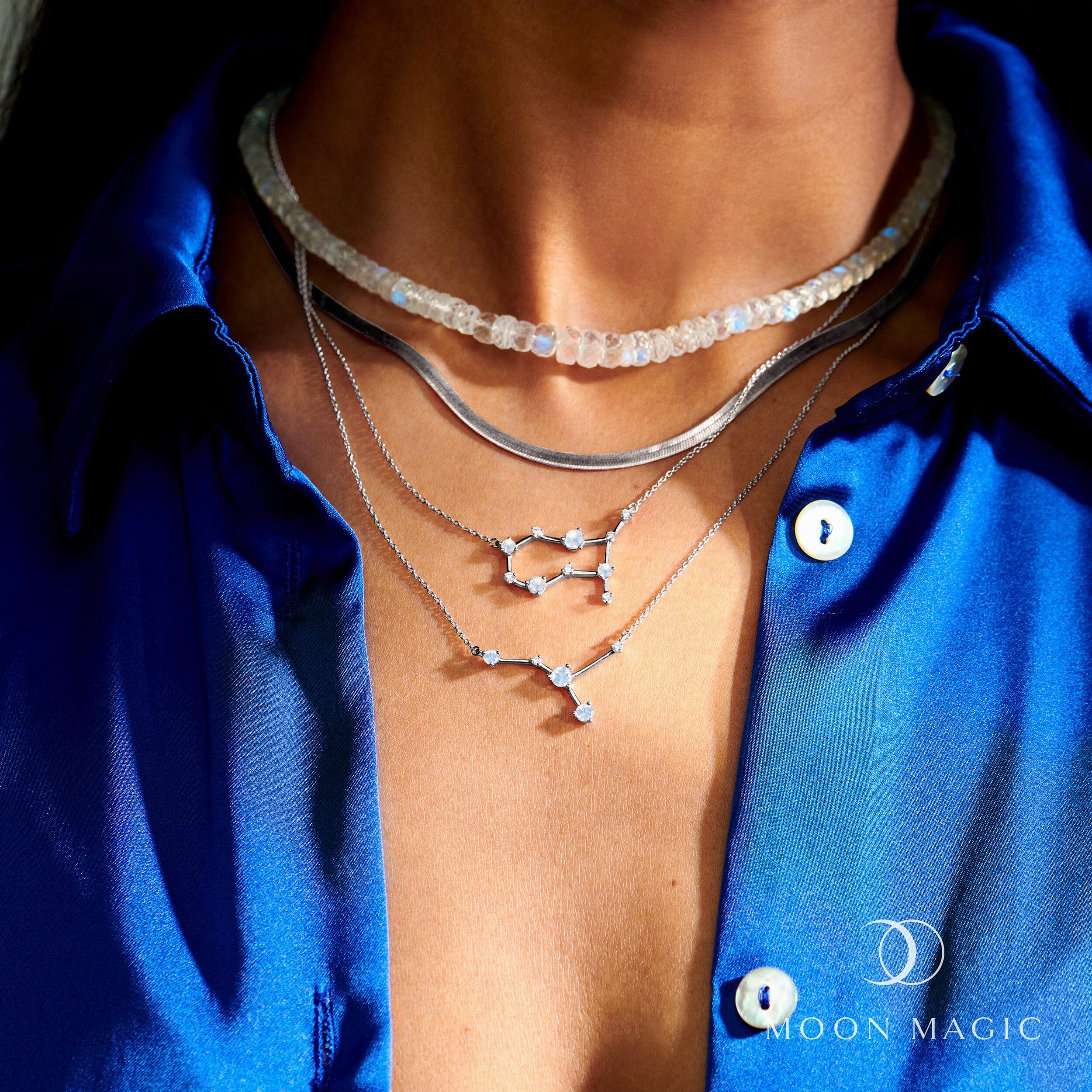 Moonstone Necklace - Cancer Zodiac Constellation - Image 9