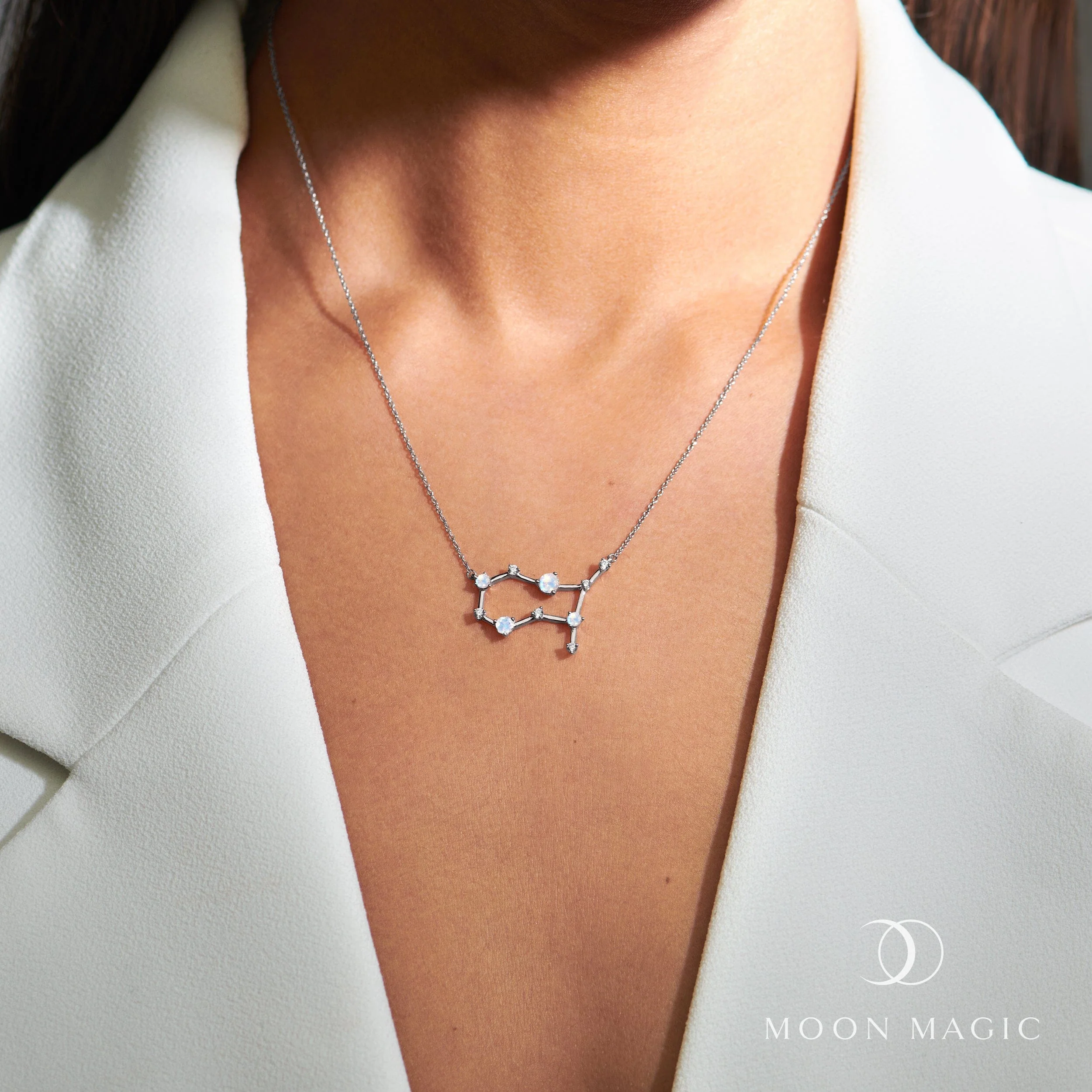 Moonstone Necklace - Gemini Zodiac Constellation - Image 2
