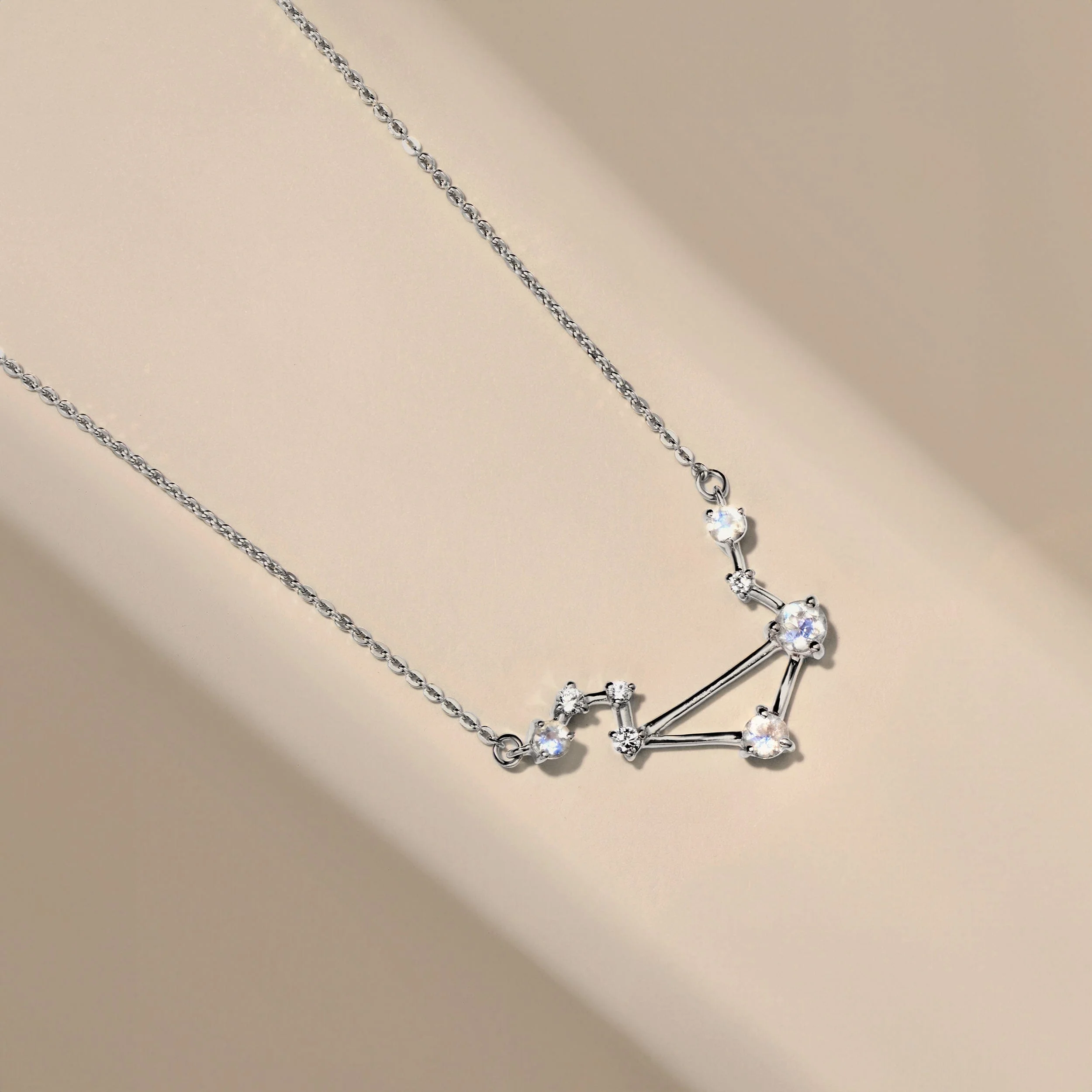 Moonstone Necklace - Libra Zodiac Constellation - Image 9