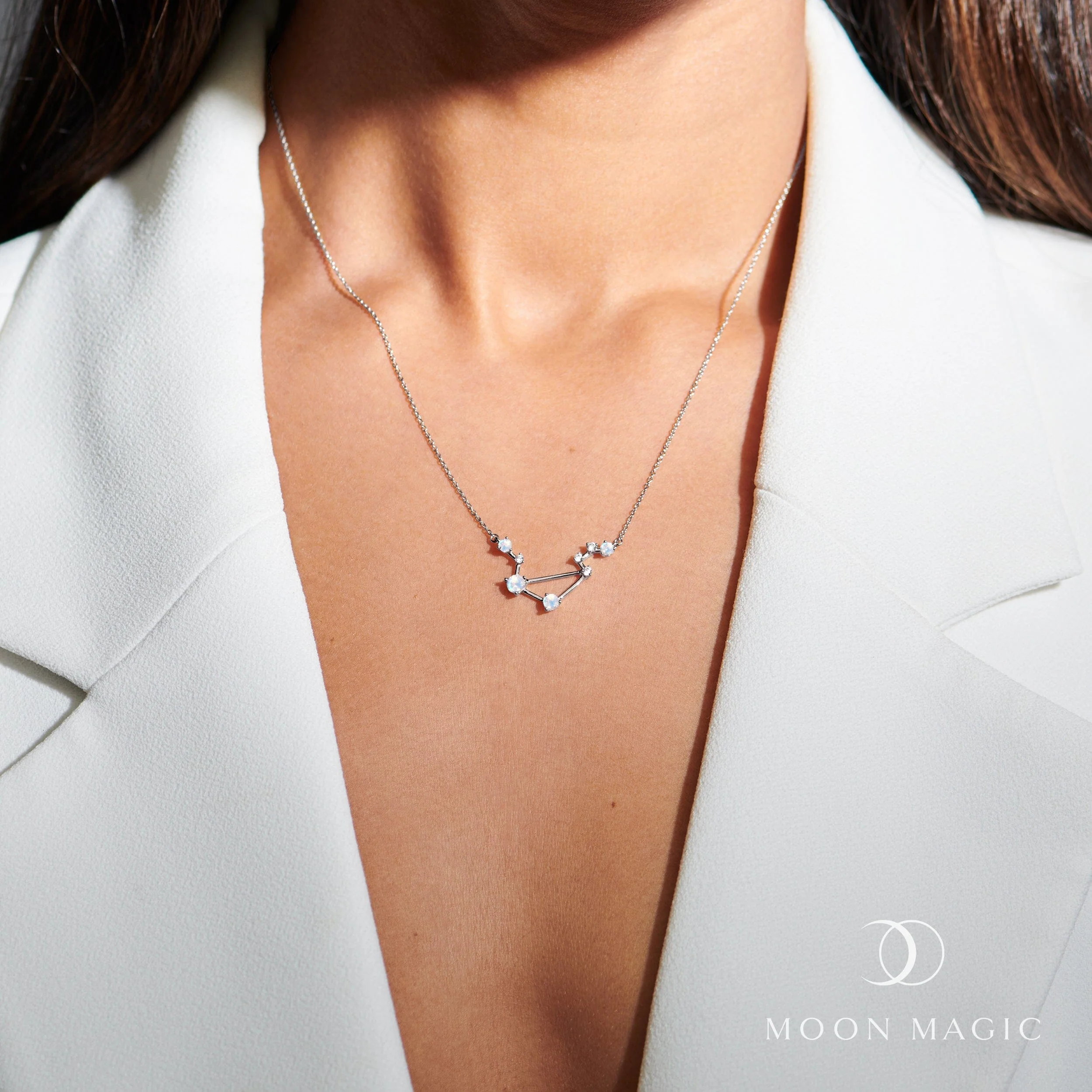 Moonstone Necklace - Libra Zodiac Constellation - Image 2
