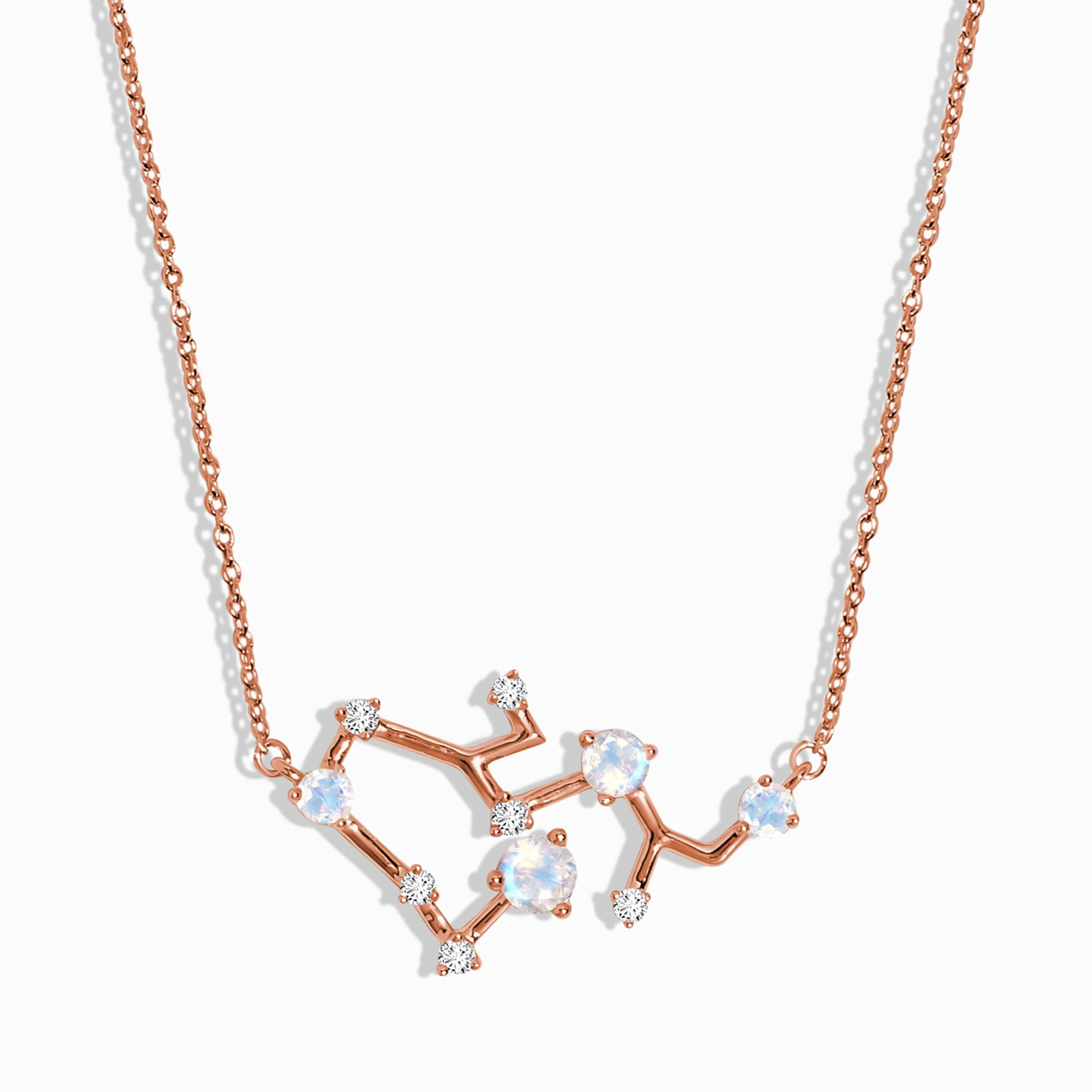 Fine Moonstone Lab Diamond Necklace - Sagittarius Zodiac Constellation - Image 3
