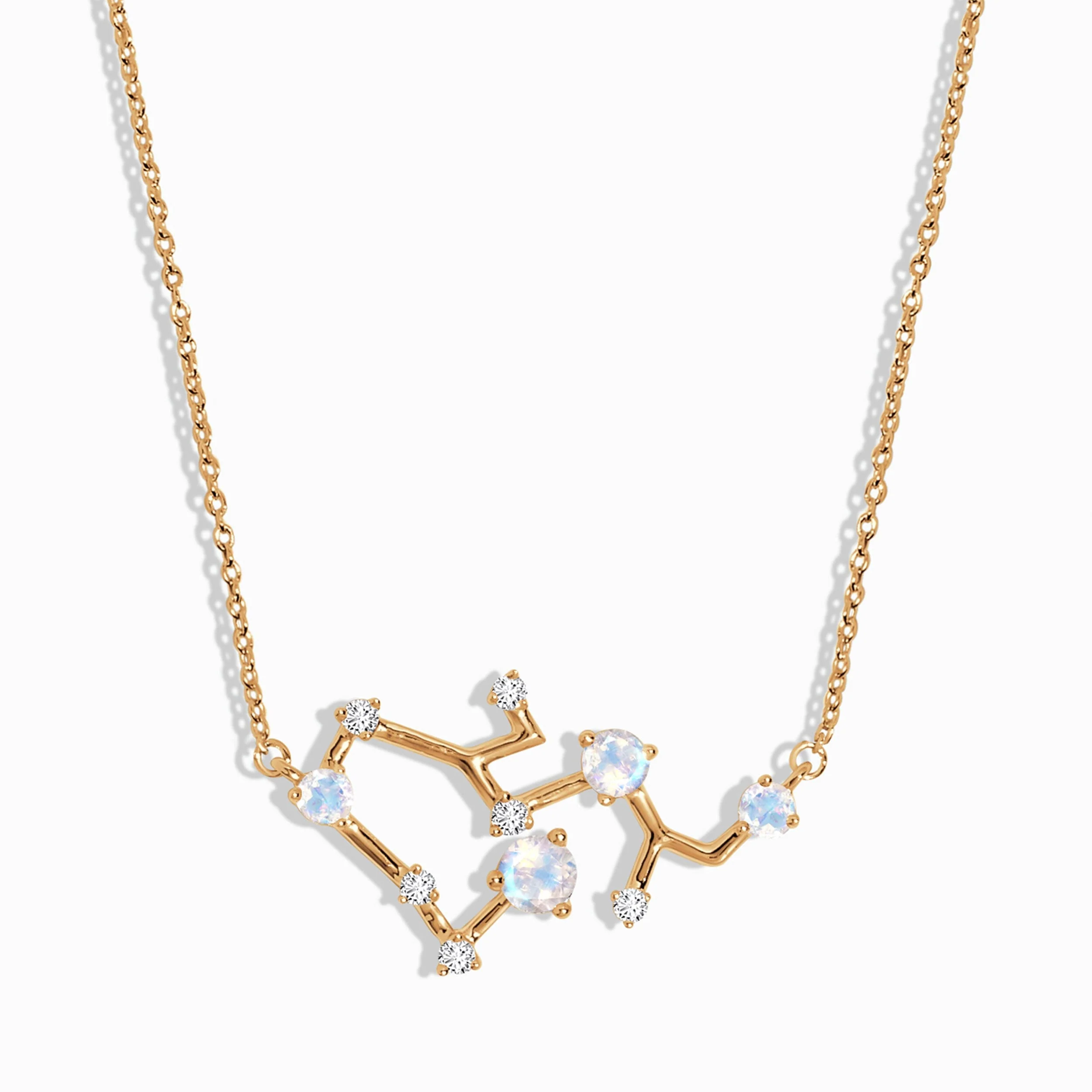 Fine Moonstone Lab Diamond Necklace - Sagittarius Zodiac Constellation - Image 5
