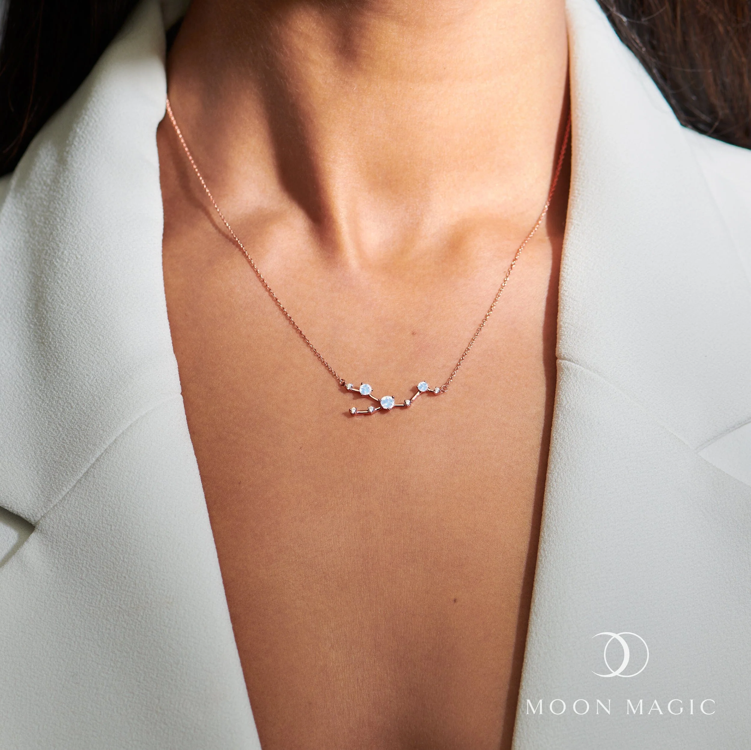 Moonstone Necklace - Taurus Zodiac Constellation - Image 4