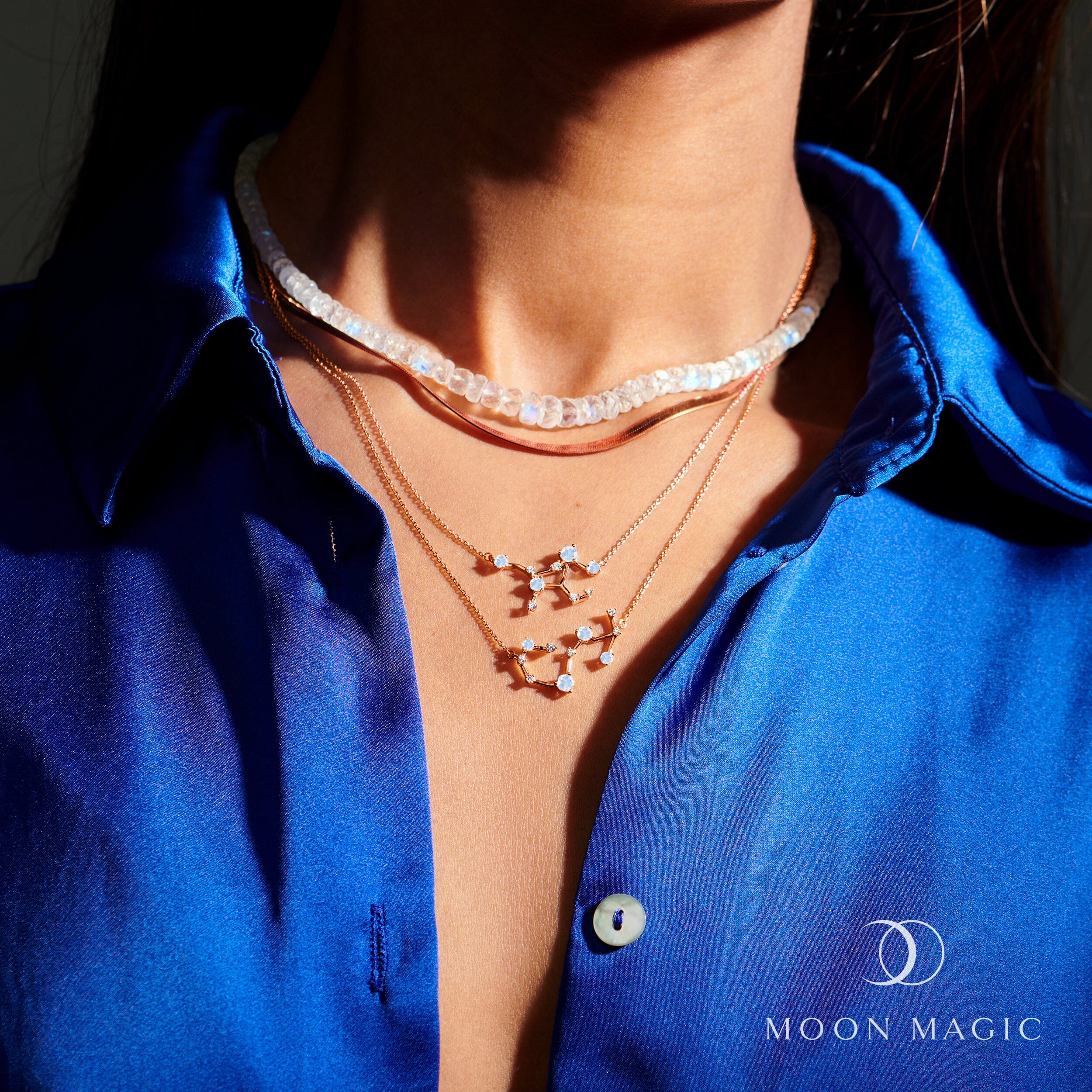 Moonstone Necklace - Virgo Zodiac Constellation - Image 13