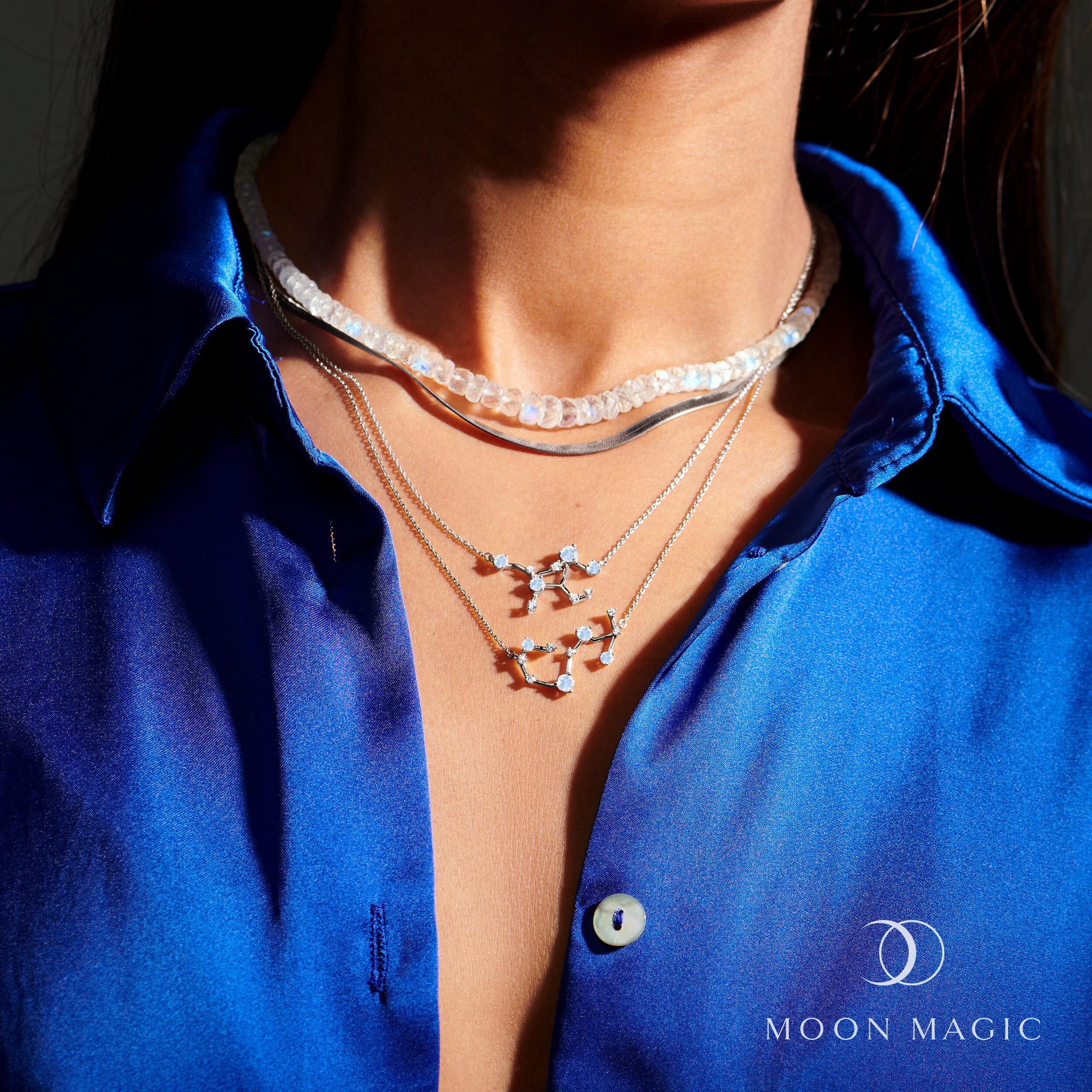 Moonstone Necklace - Virgo Zodiac Constellation - Image 8