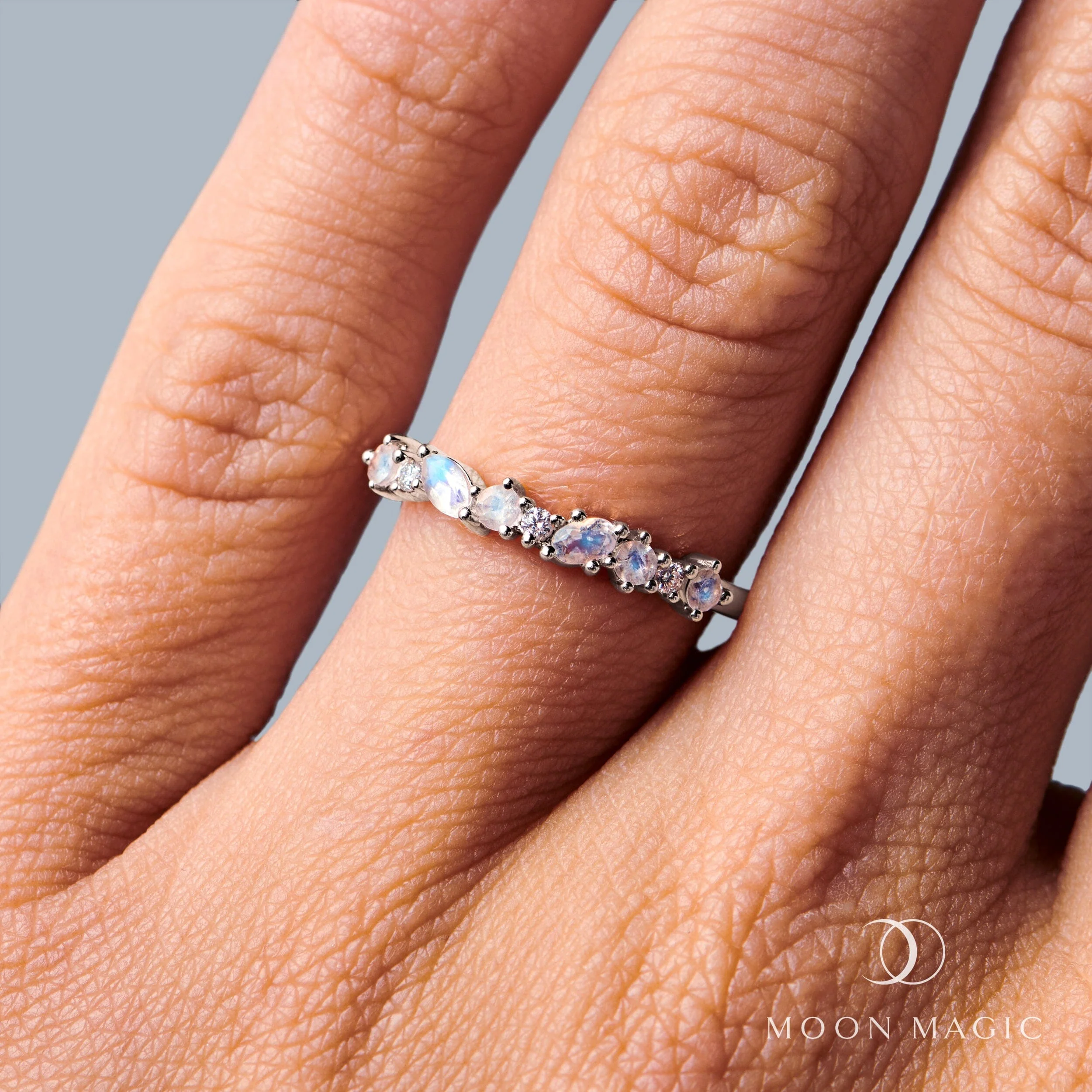 Moonstone White Zircon Ring - Grace - Image 2