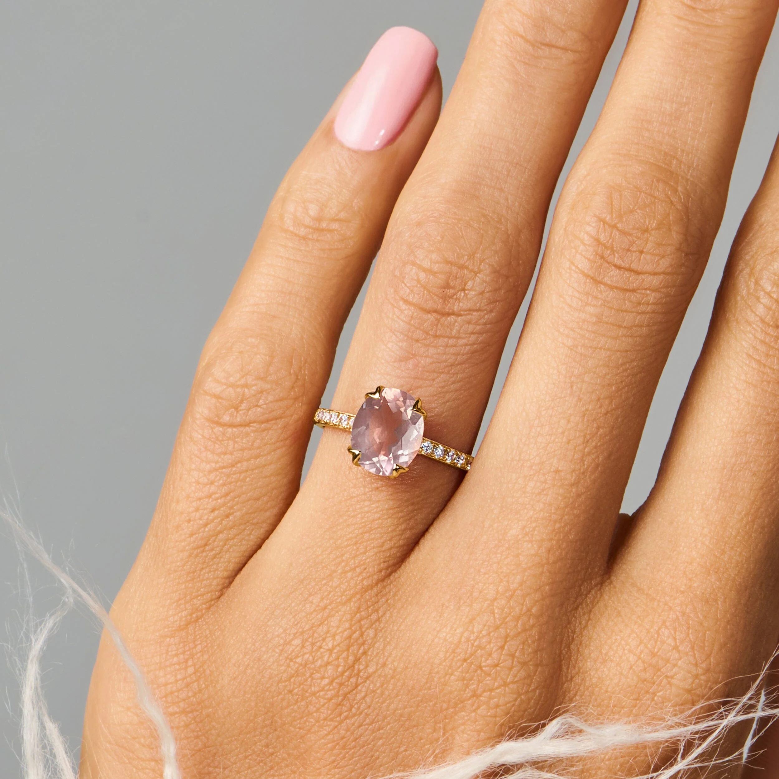 Rose Quartz Ring - Harlow - Image 6