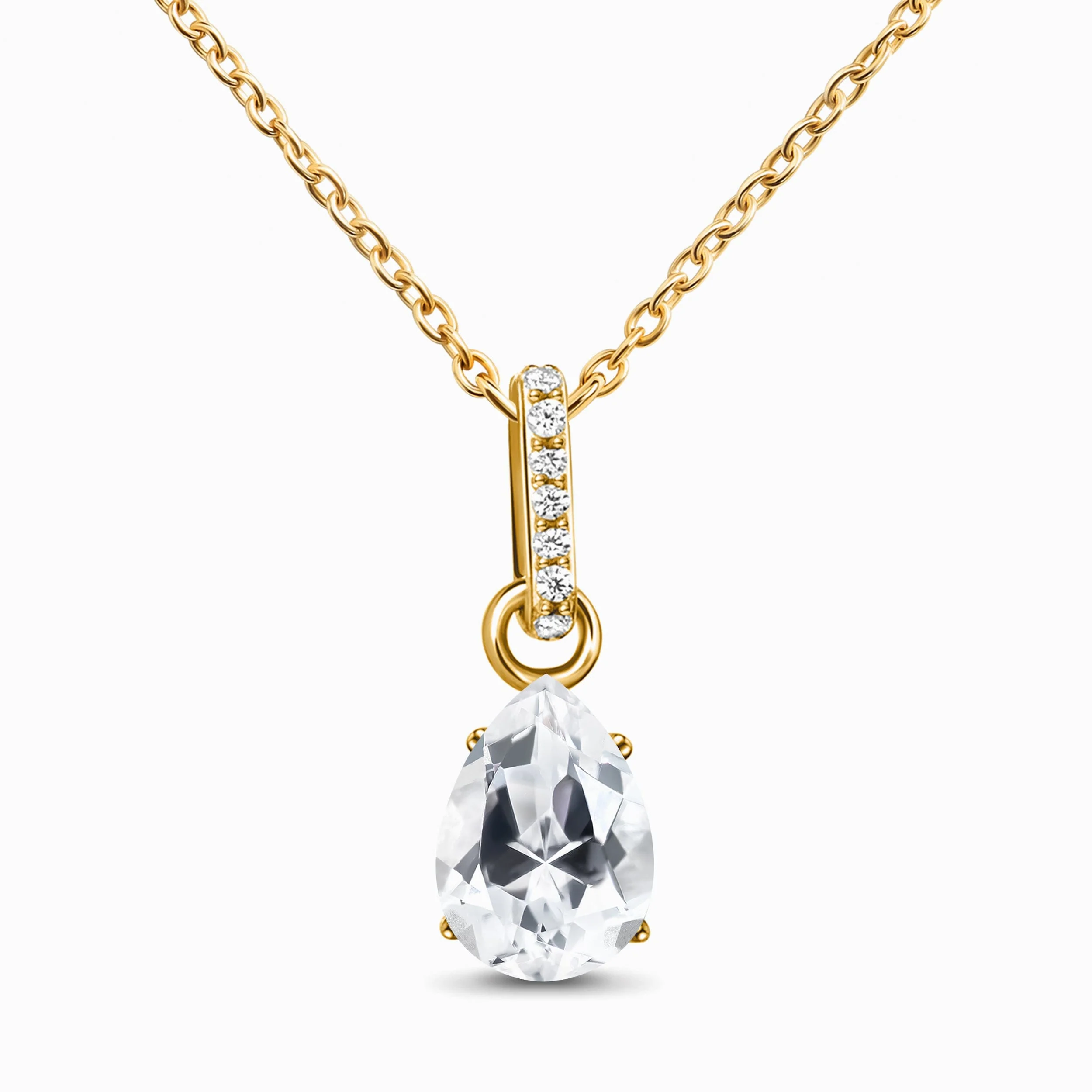 White Topaz Necklace Sway - April Birthstone - Image 5