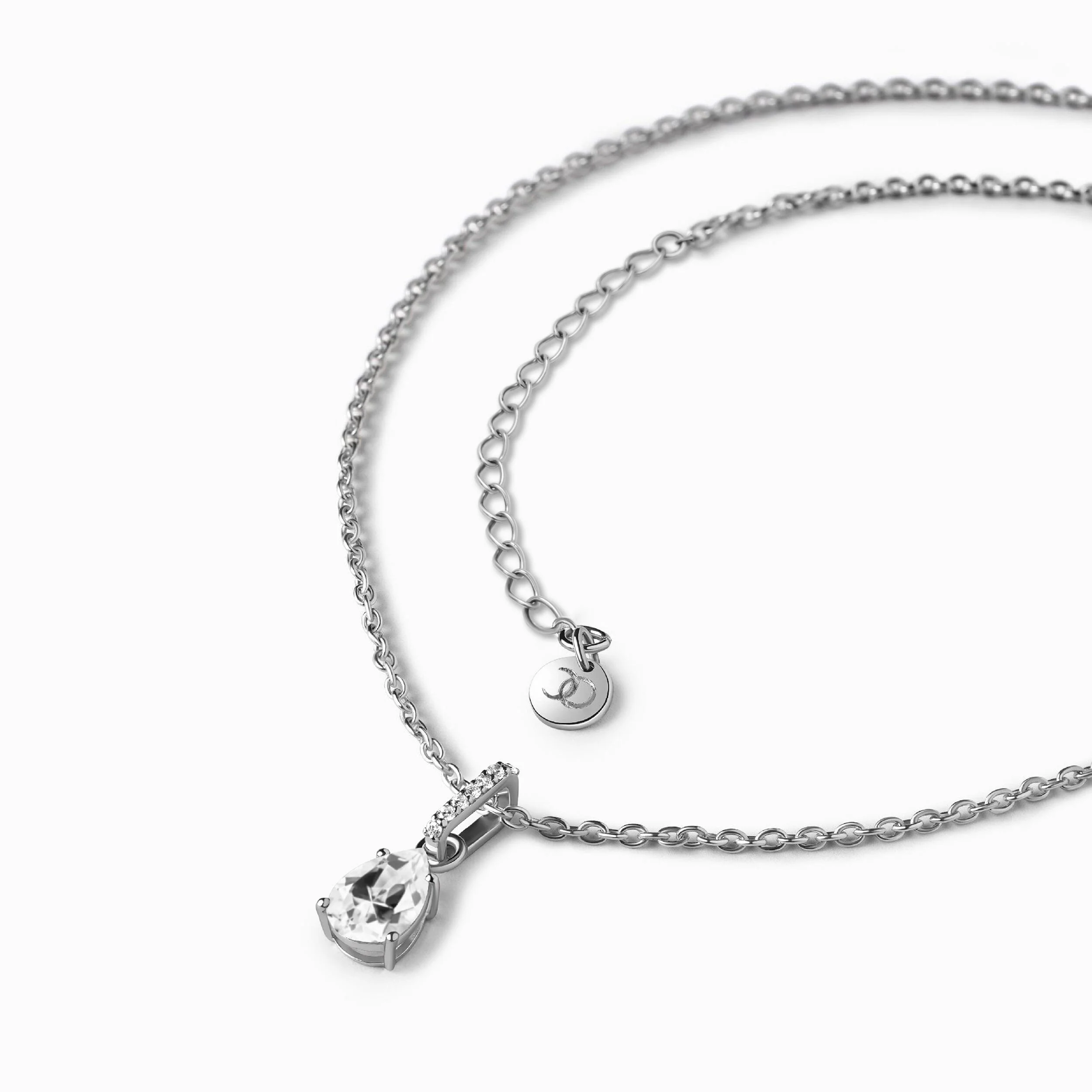 White Topaz Necklace Sway - April Birthstone - Image 9