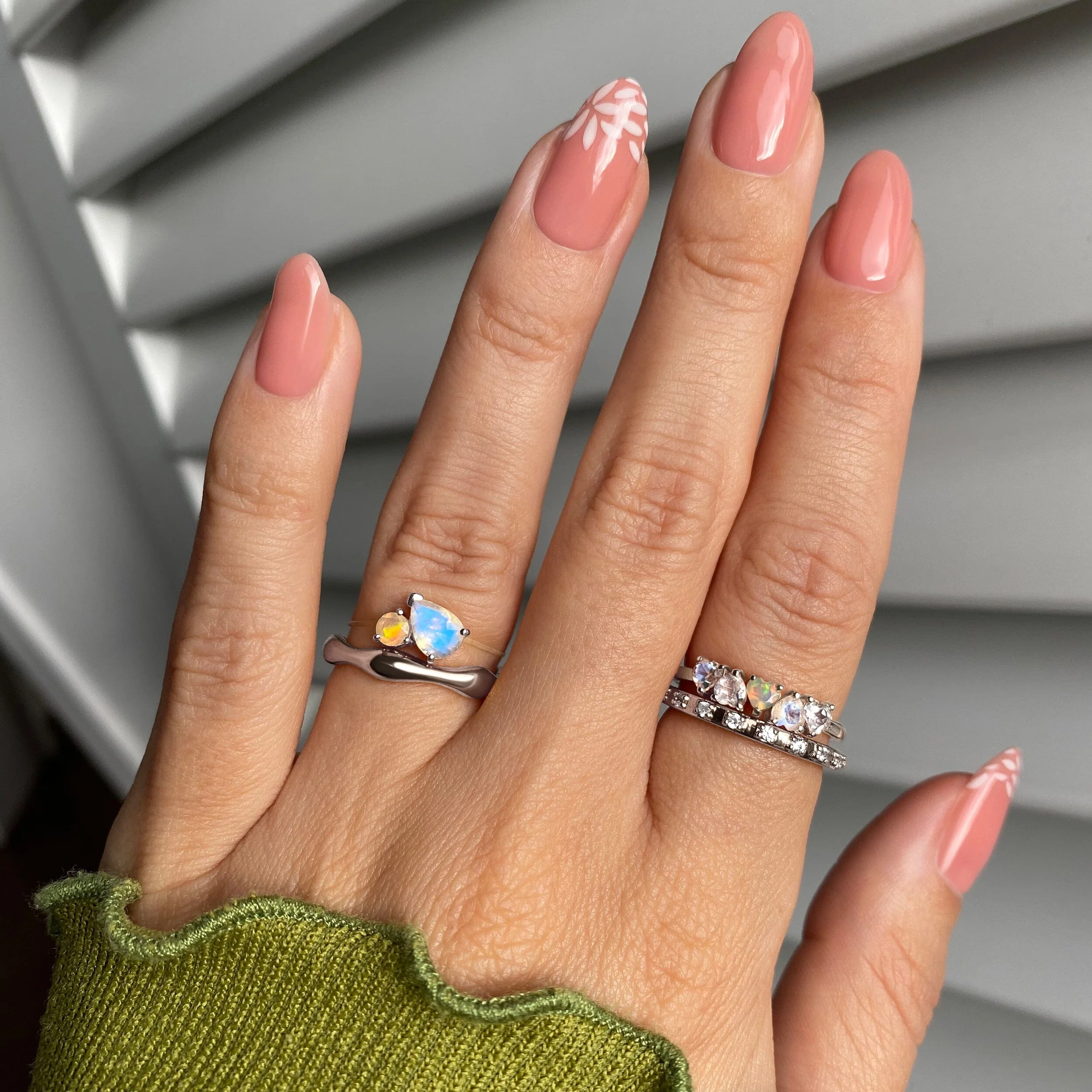 Floating Ring - Toi Et Moi Moonstone & Opal - Image 3