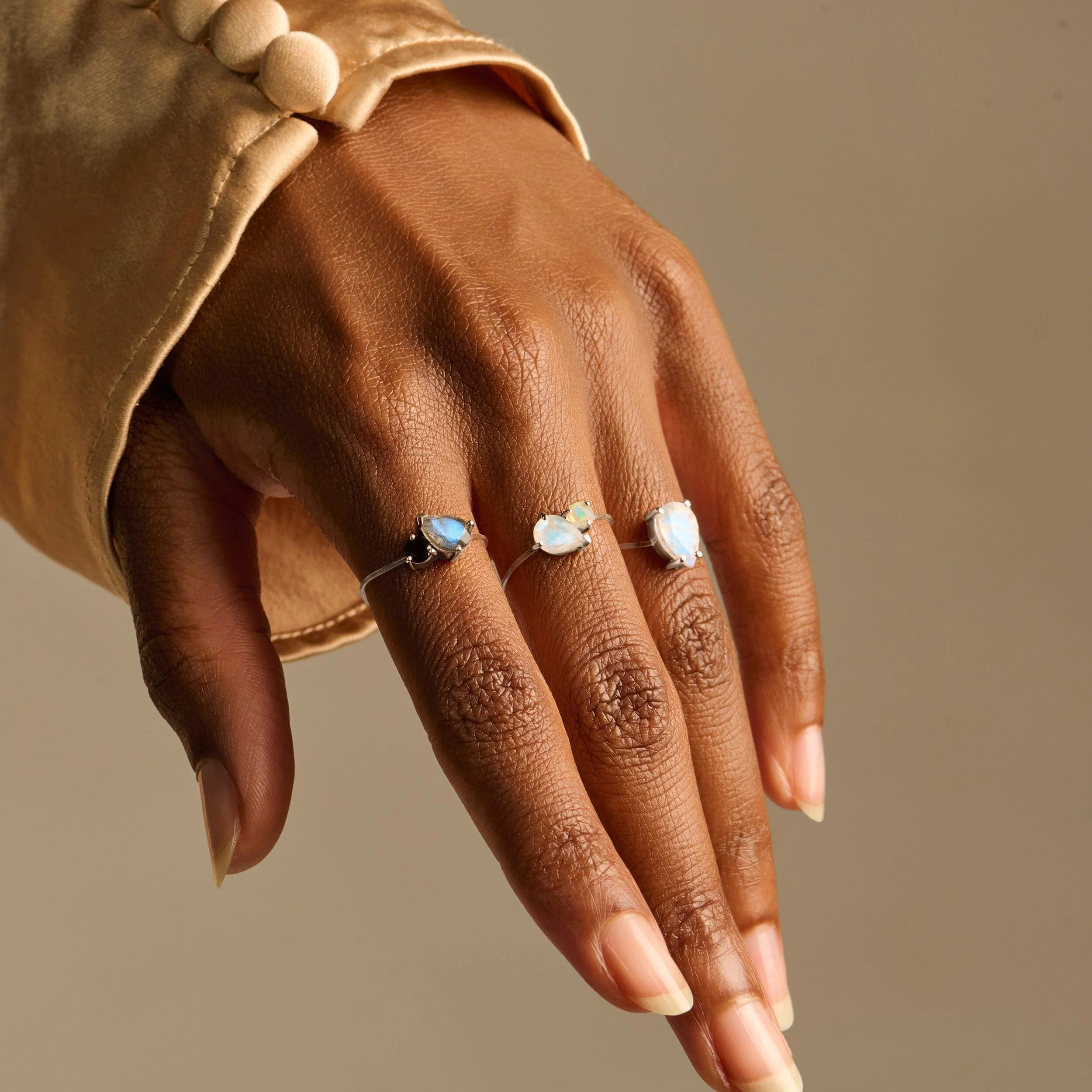 Floating Ring - Toi Et Moi Moonstone & Opal - Image 4