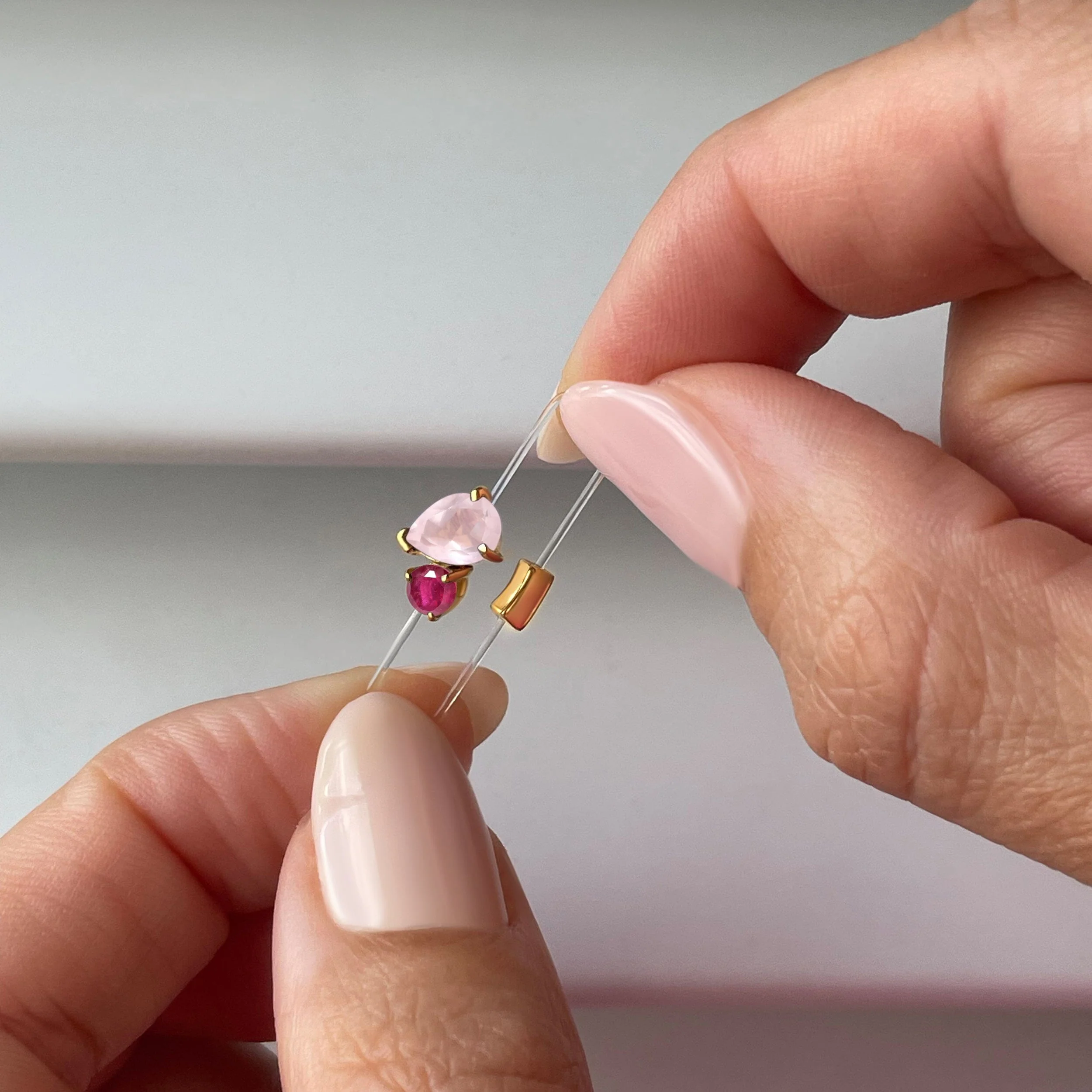 Floating Ring - Toi Et Moi Rose Quartz & Ruby - Image 16