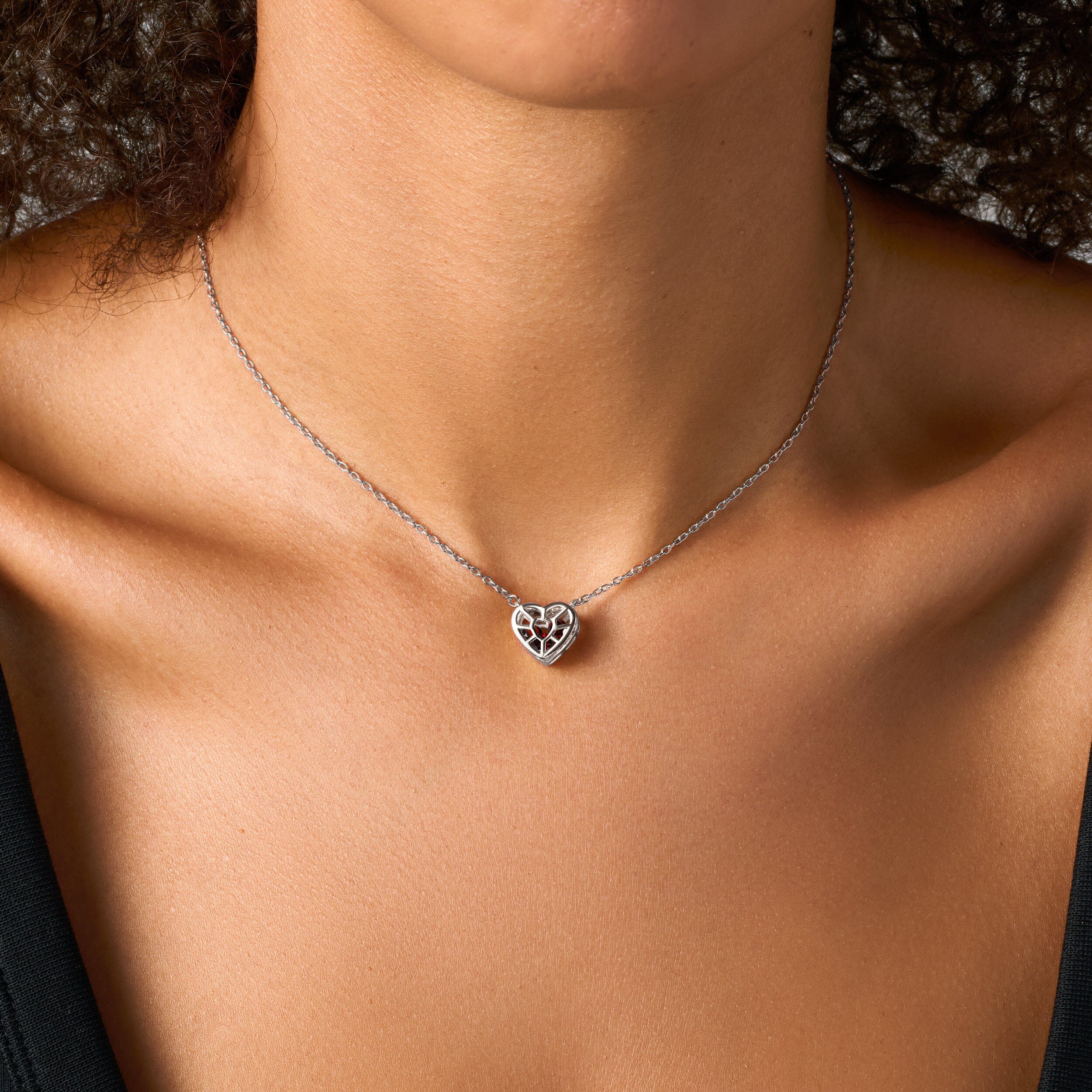 Garnet Fidget Necklace - Heart in Motion - Image 2