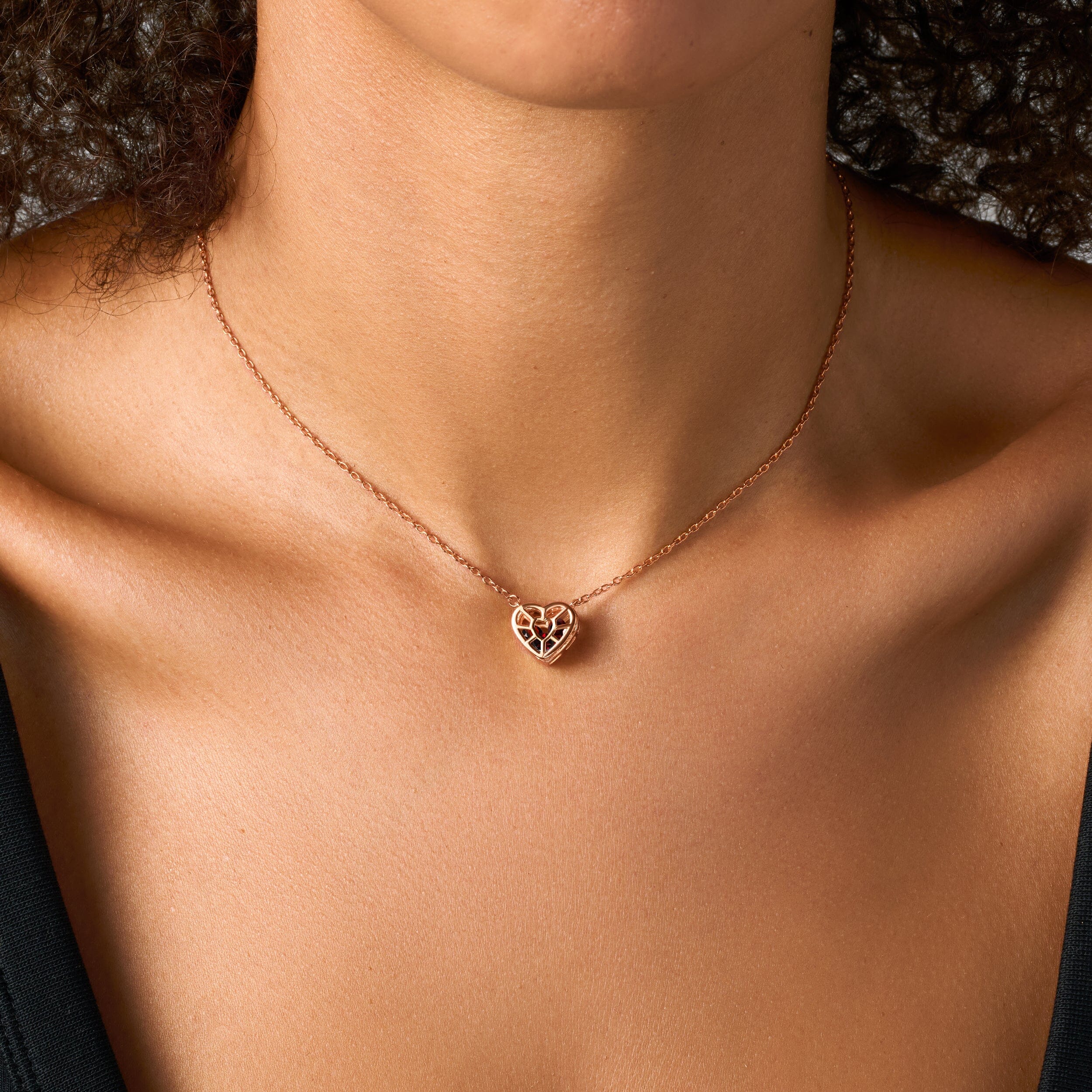 Garnet Fidget Necklace - Heart in Motion - Image 4