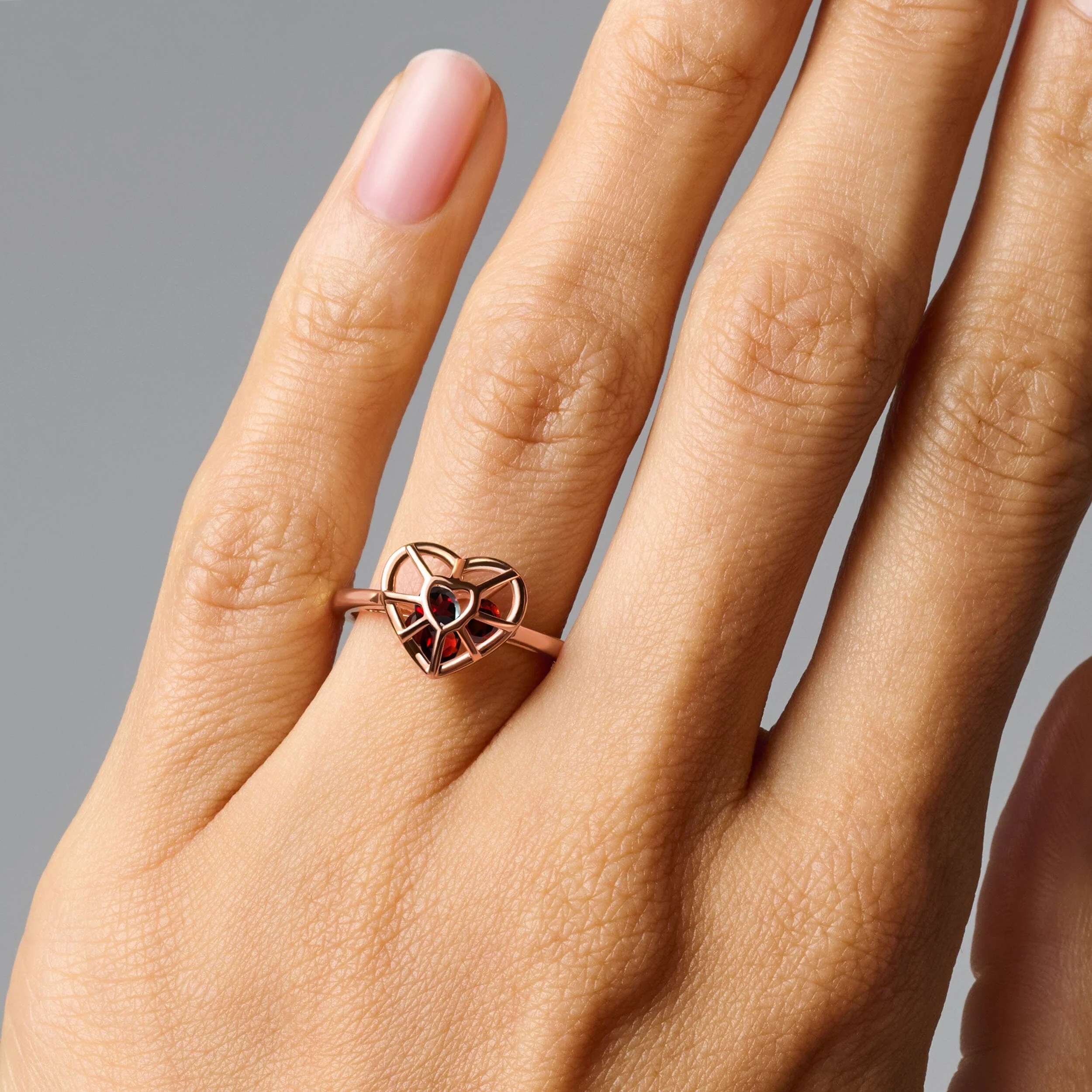 Garnet Fidget Ring - Heart in Motion - Image 4