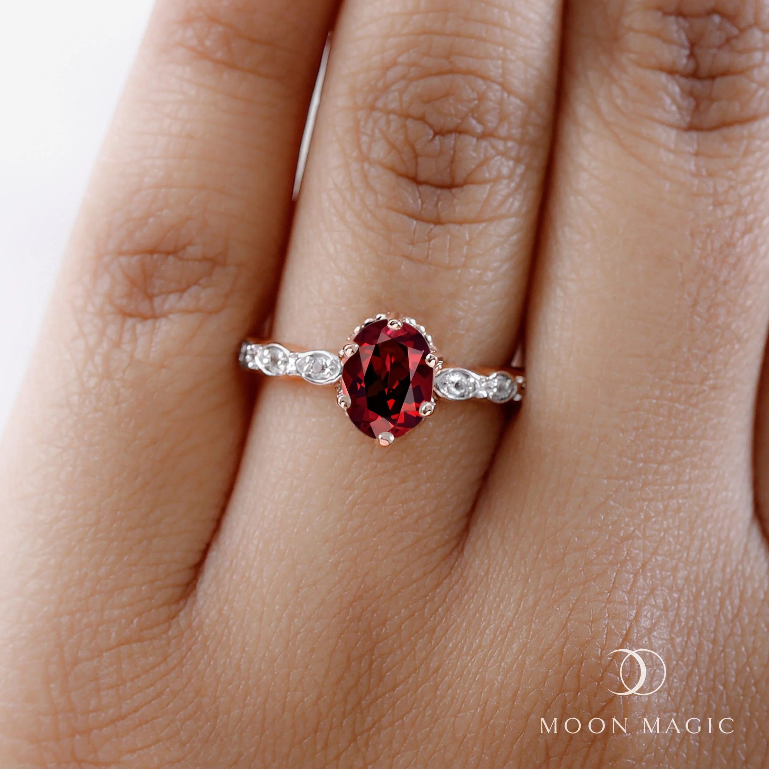 Garnet Lab Diamond Ring - Mirth - Image 2