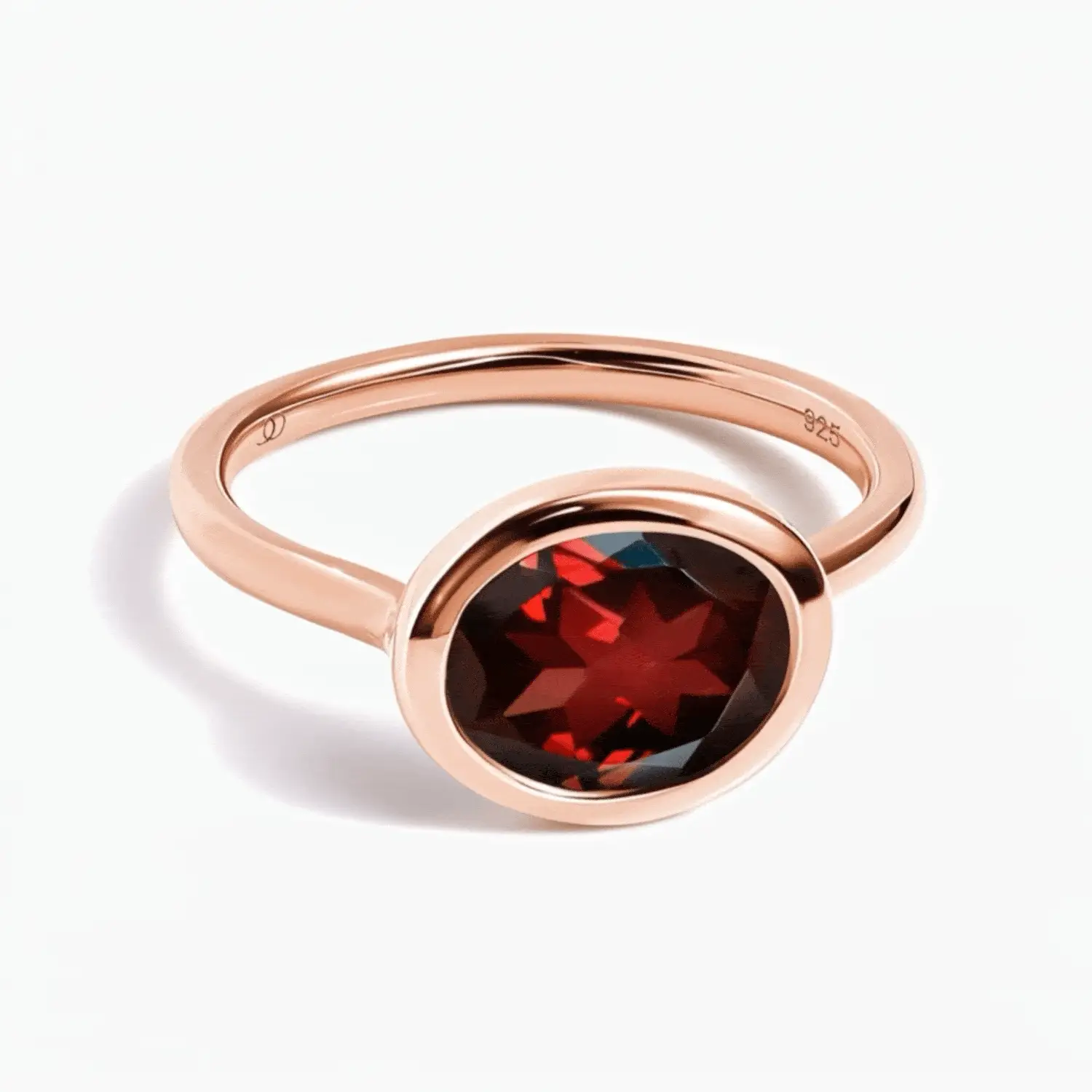 Garnet Skin Touch Ring & Waves Band - Image 8
