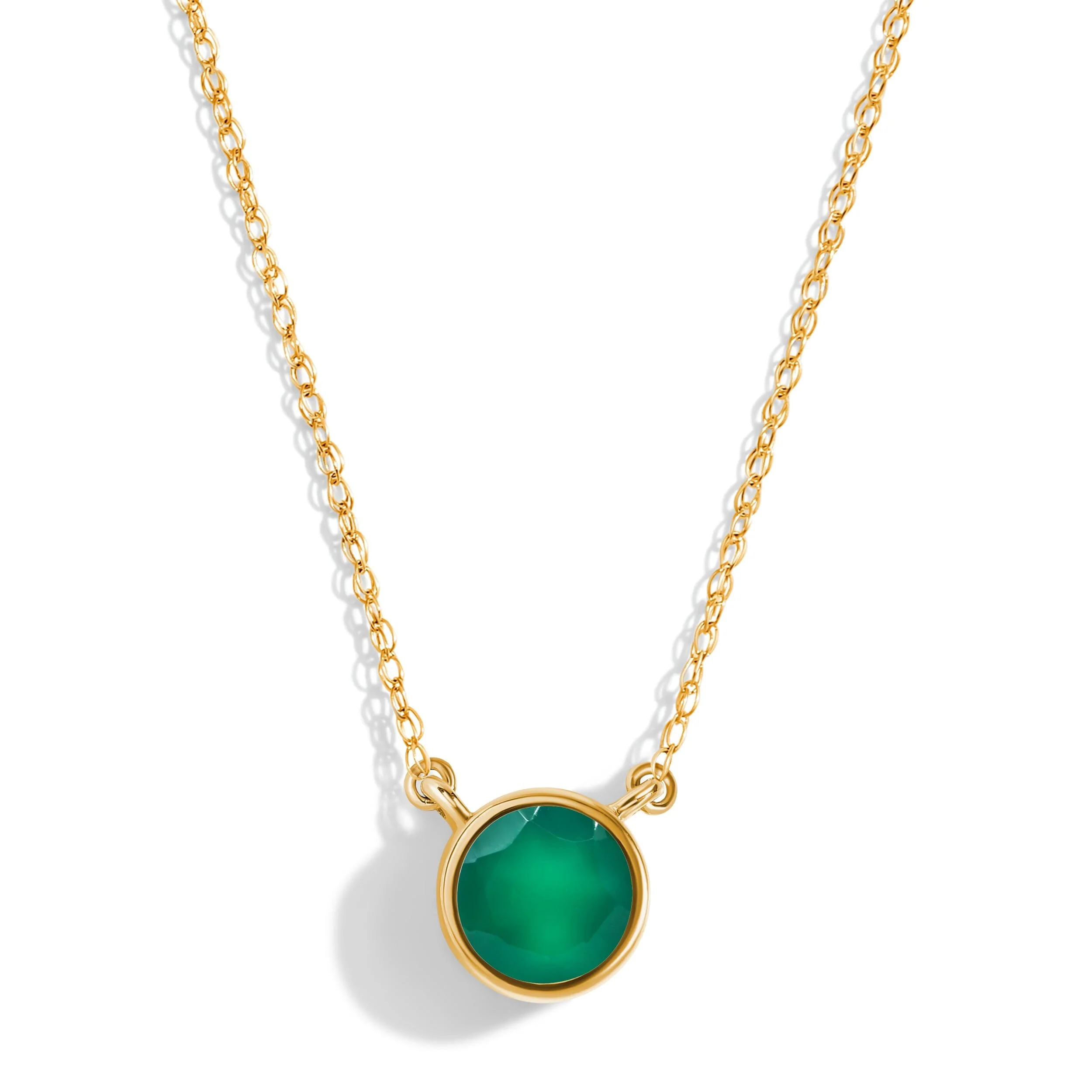 Green Onyx Necklace - Solitaire - Image 3