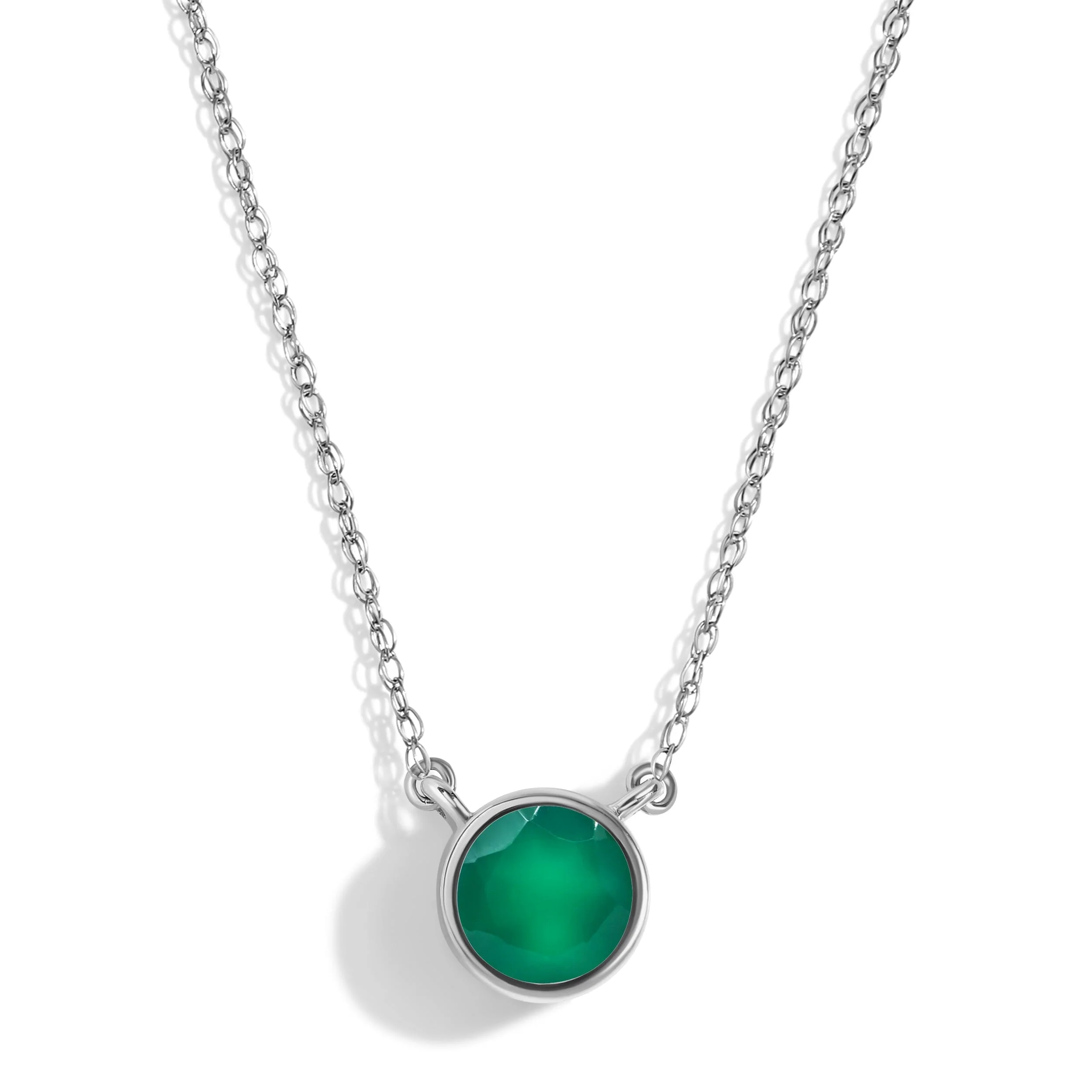 Green Onyx Necklace - Solitaire - Image 5