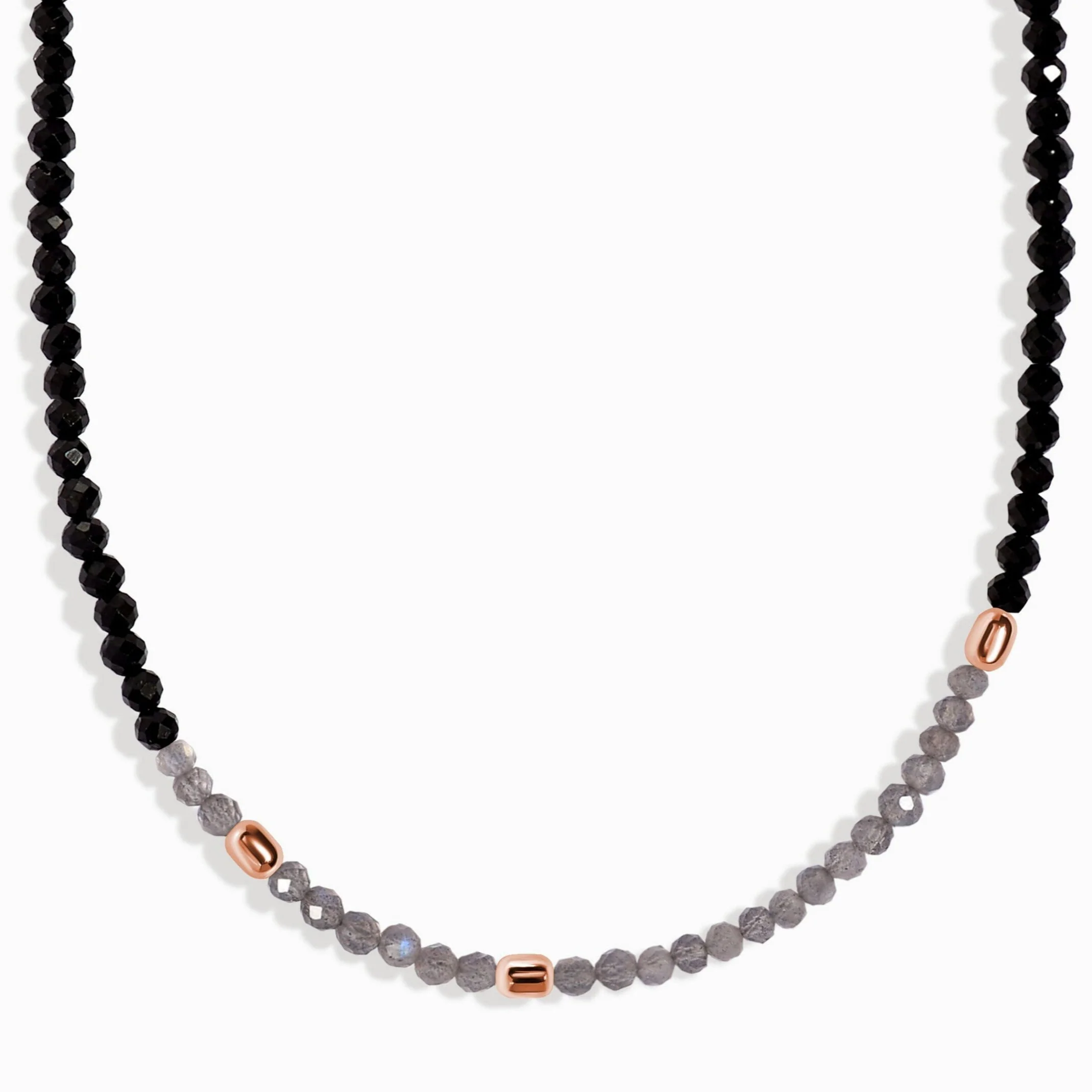 Labradorite Black Obsidian Beads Necklace - Untamed - Image 3