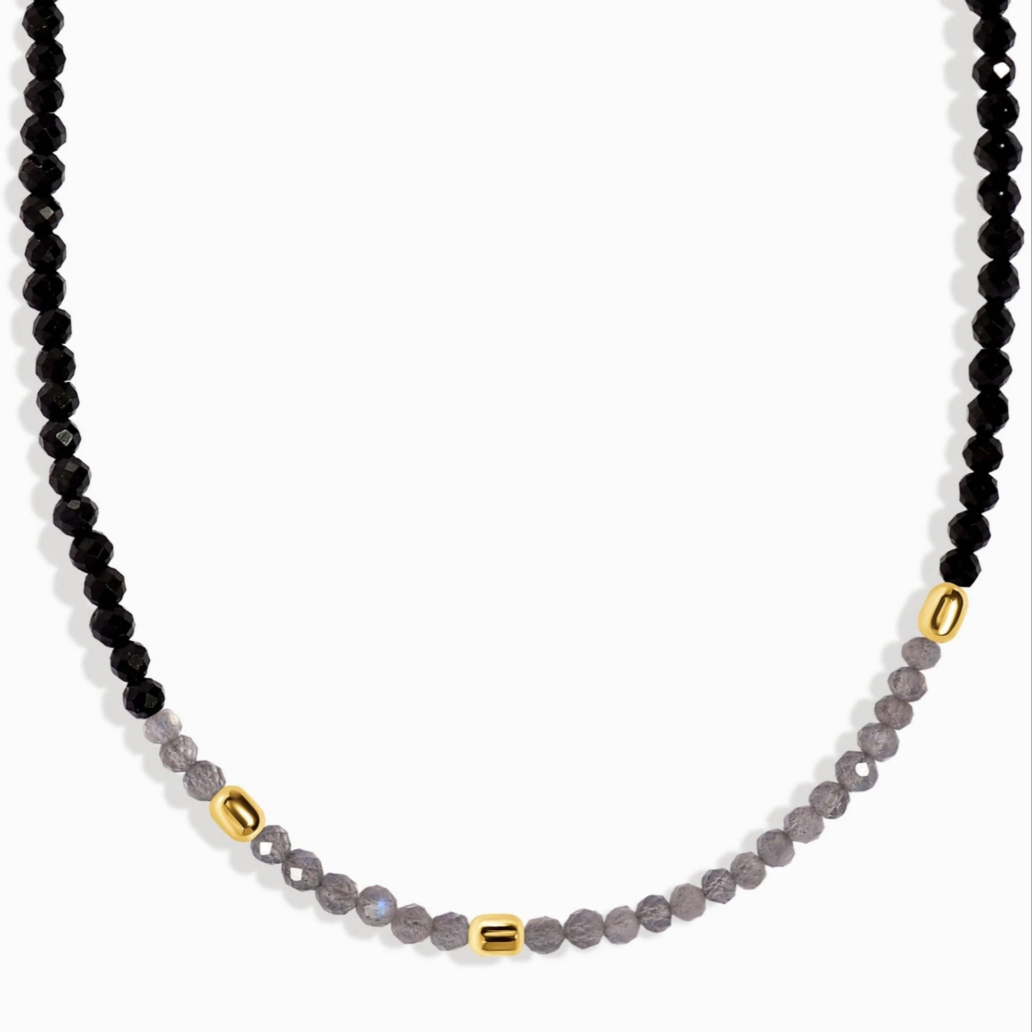 Labradorite Black Obsidian Beads Necklace - Untamed - Image 5