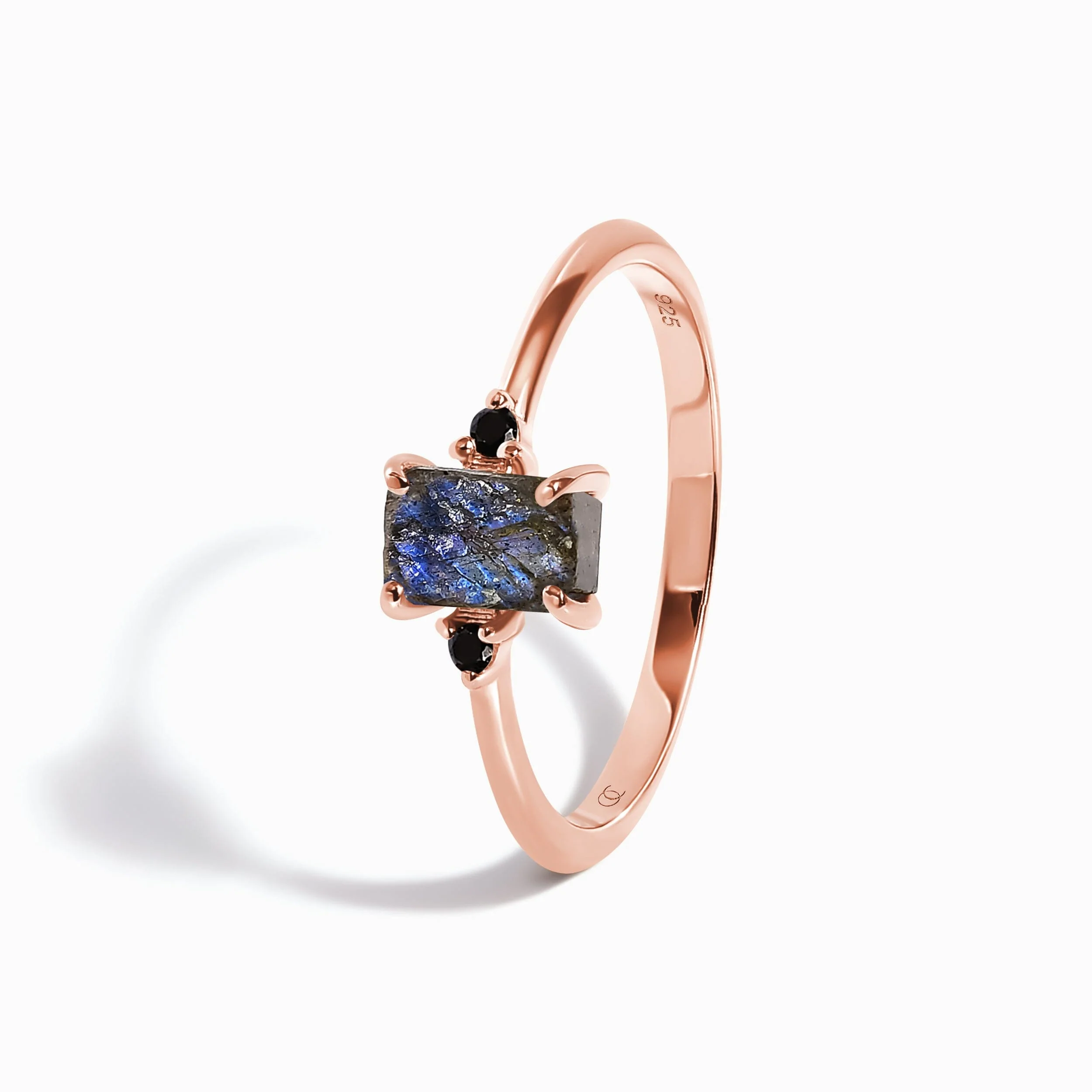 Labradorite Black Onyx Ring - Petite Raw Allure - Image 13