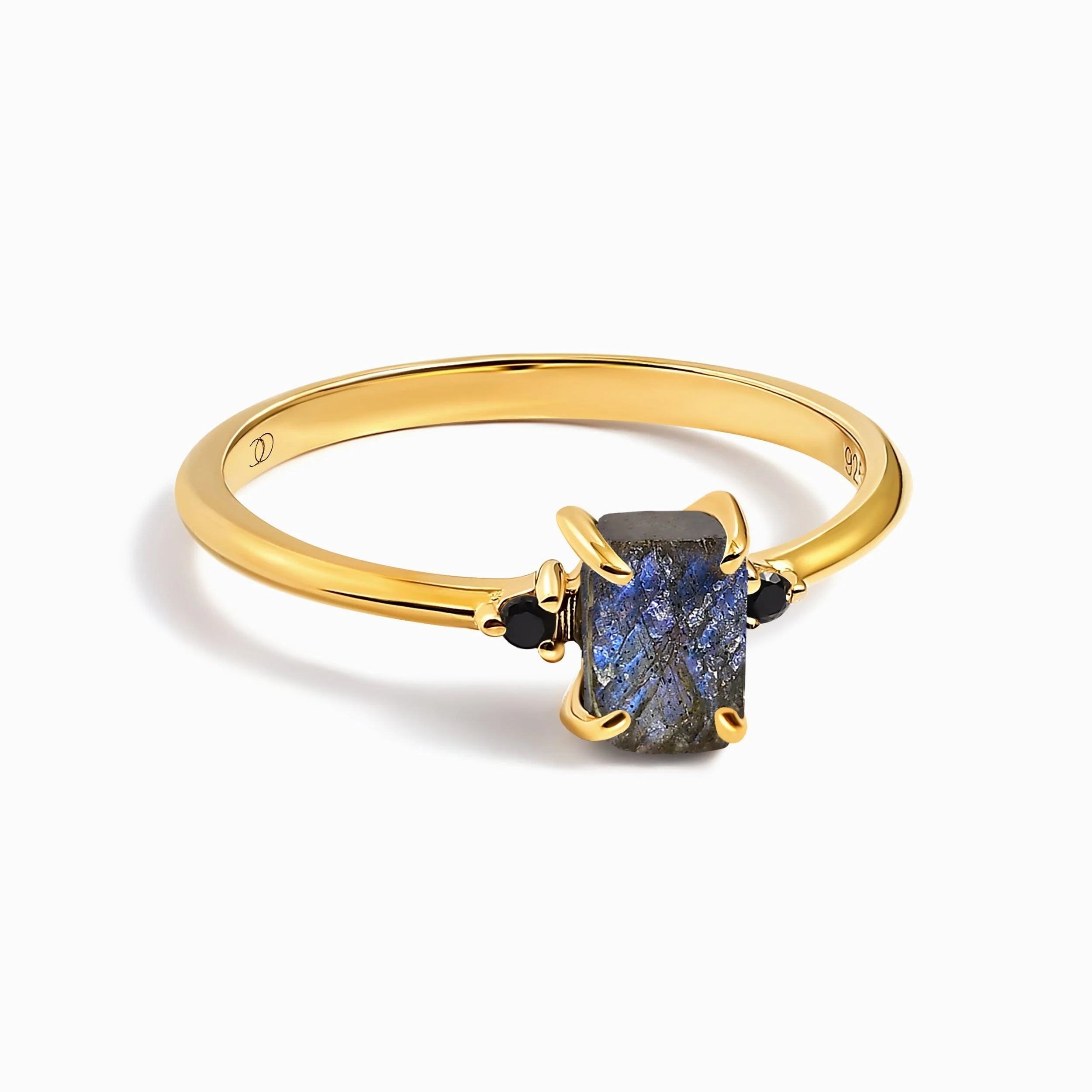 Labradorite Black Onyx Ring - Petite Raw Allure - Image 5