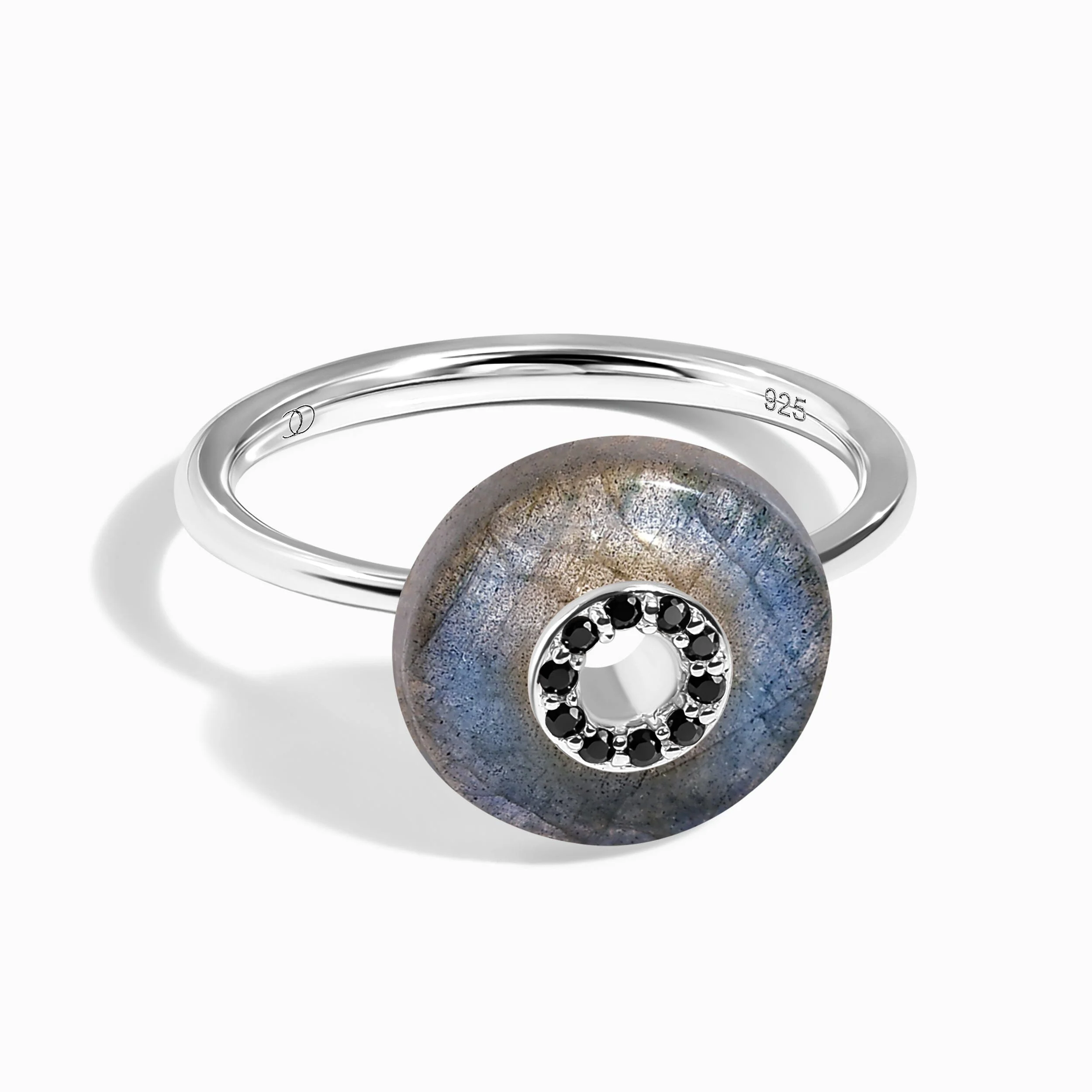 Labradorite Black Spinel Fidget Ring - Liora - Image 12