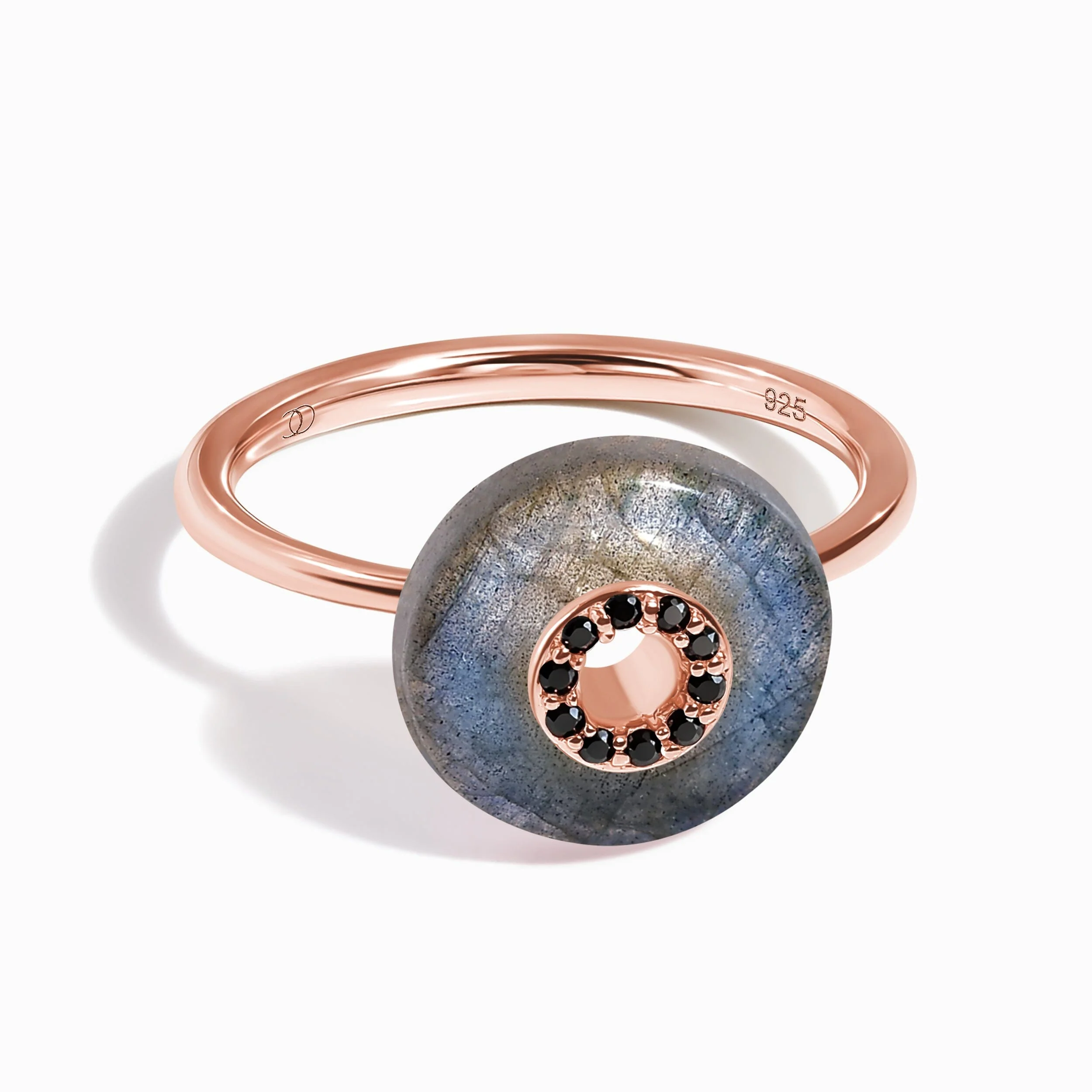 Labradorite Black Spinel Fidget Ring - Liora - Image 13
