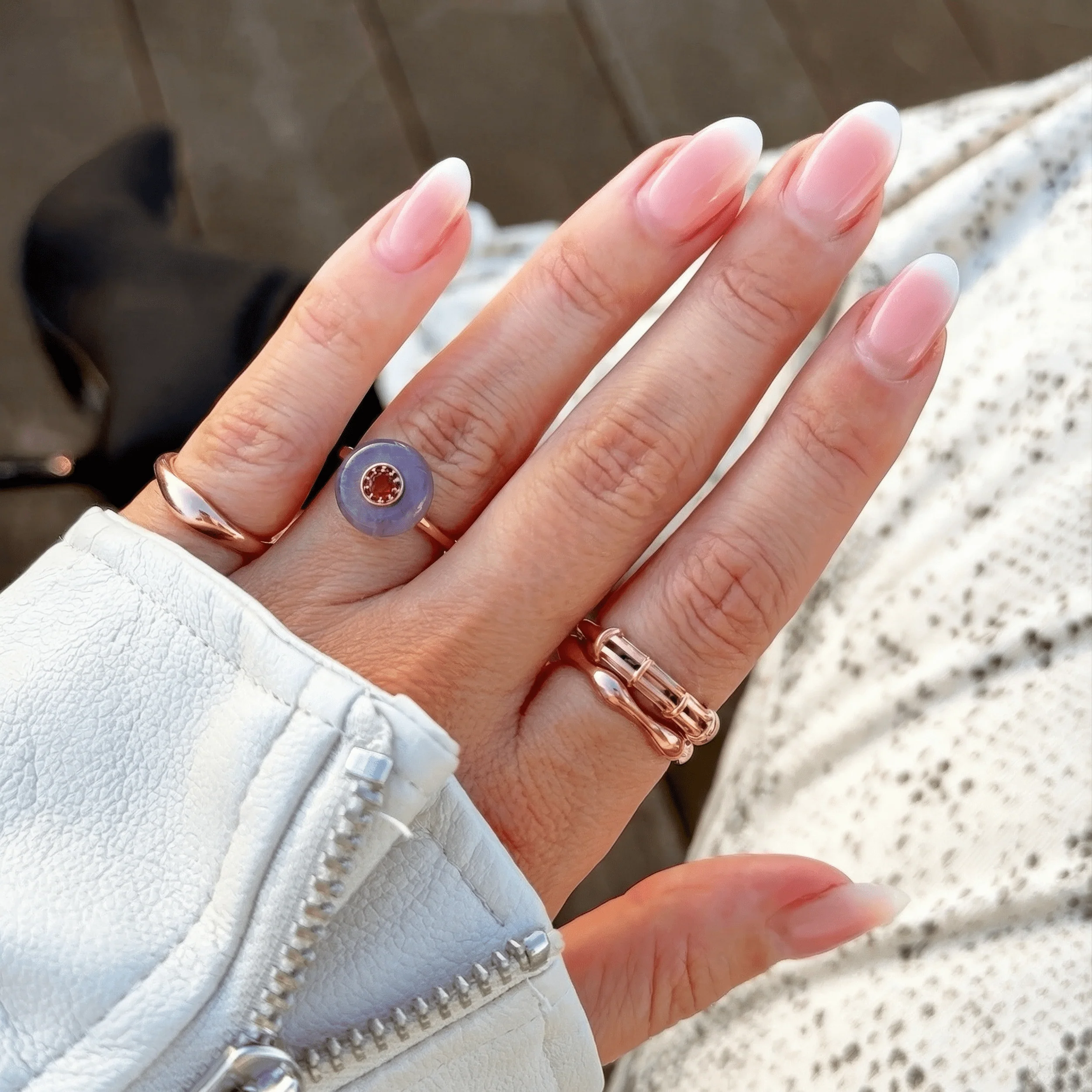 Labradorite Black Spinel Fidget Ring - Liora - Image 19