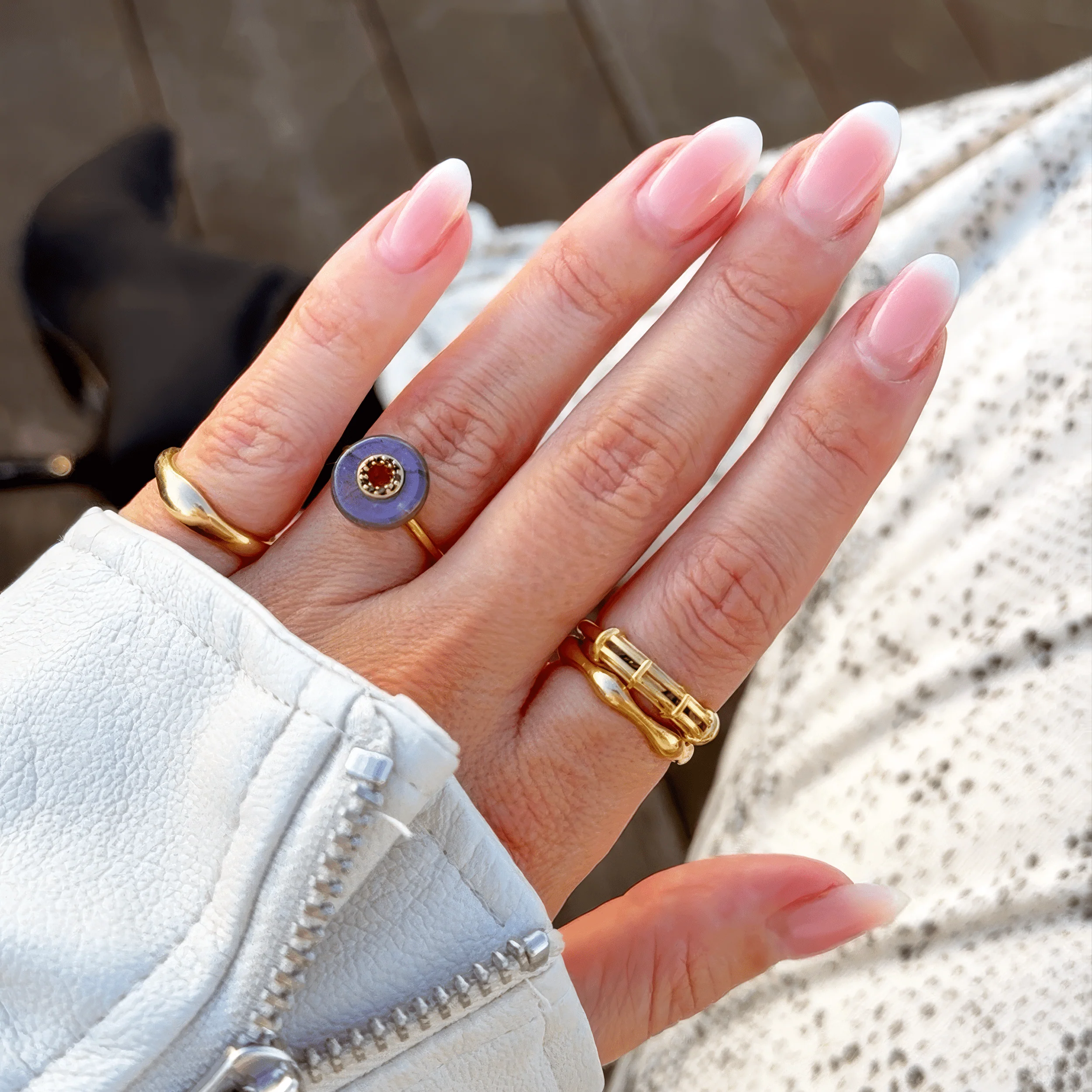 Labradorite Black Spinel Fidget Ring - Liora - Image 20