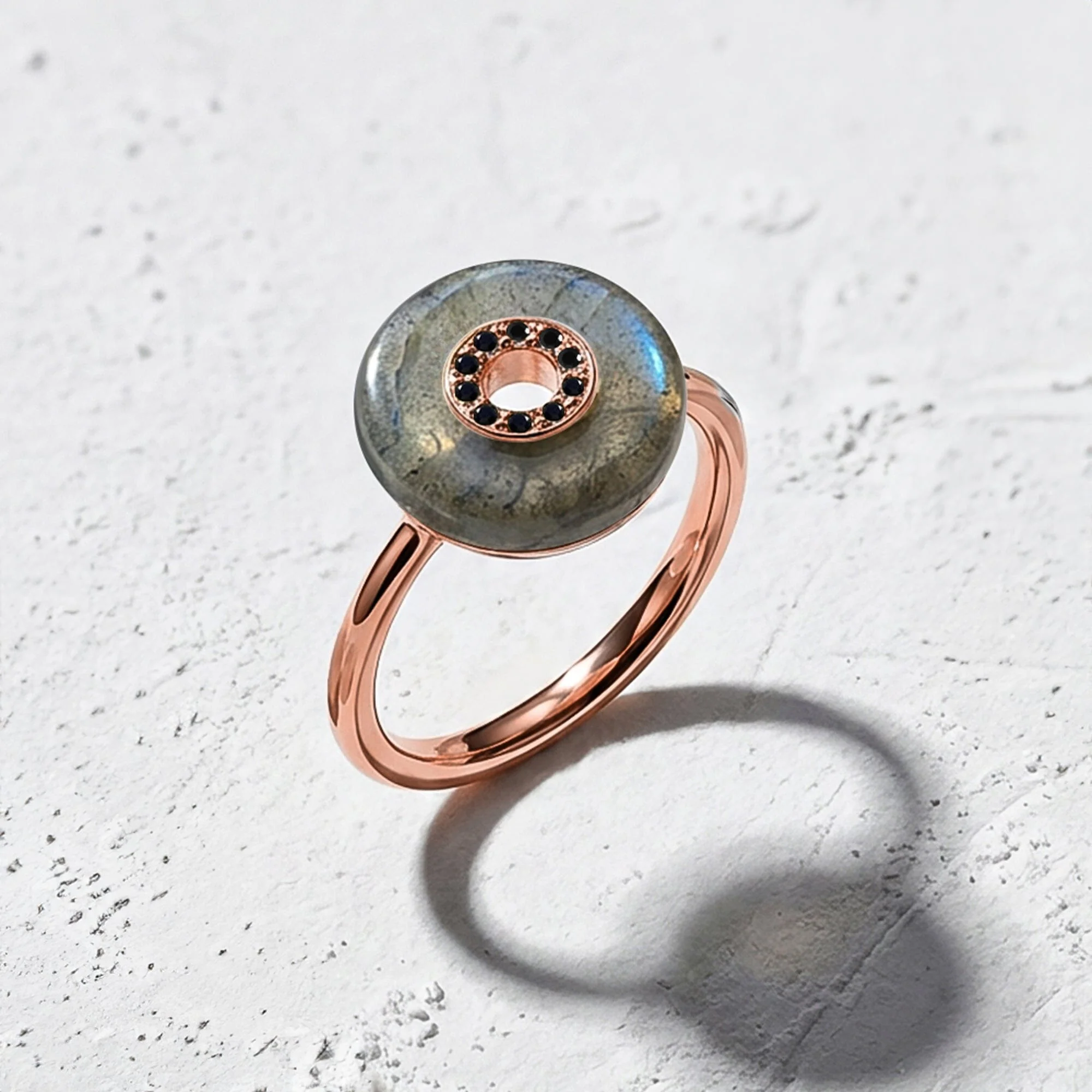 Labradorite Black Spinel Fidget Ring - Liora - Image 28