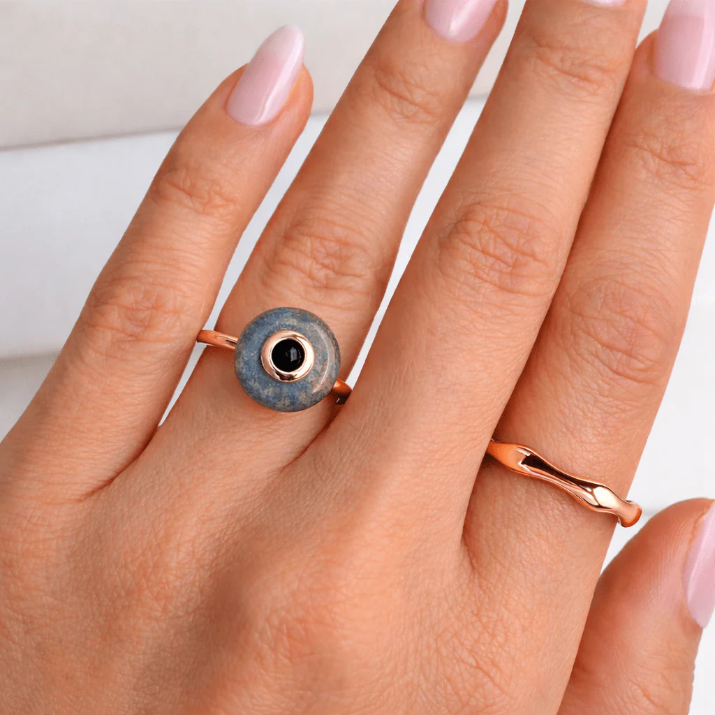 Labradorite Black Spinel Fidget Ring - Ora - Image 16