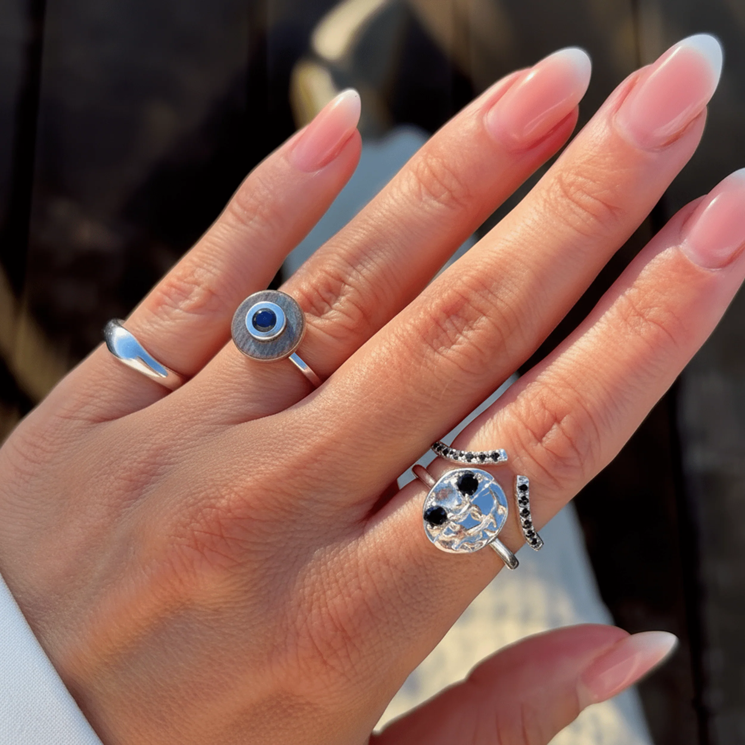 Labradorite Black Spinel Fidget Ring - Ora - Image 18