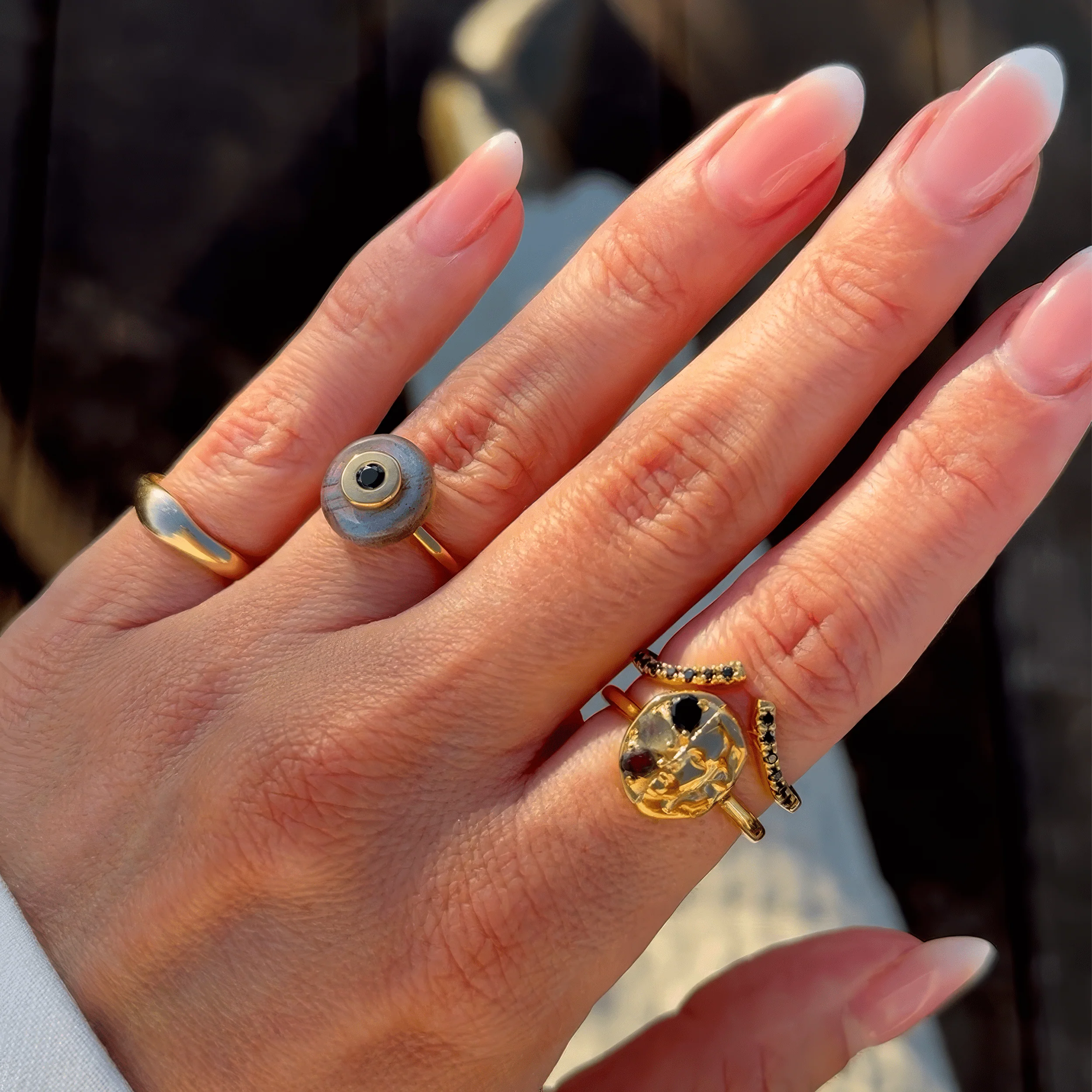 Labradorite Black Spinel Fidget Ring - Ora - Image 20