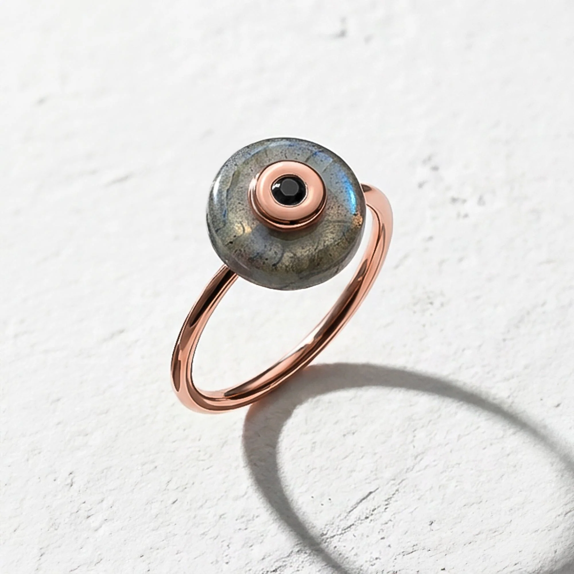 Labradorite Black Spinel Fidget Ring - Ora - Image 28