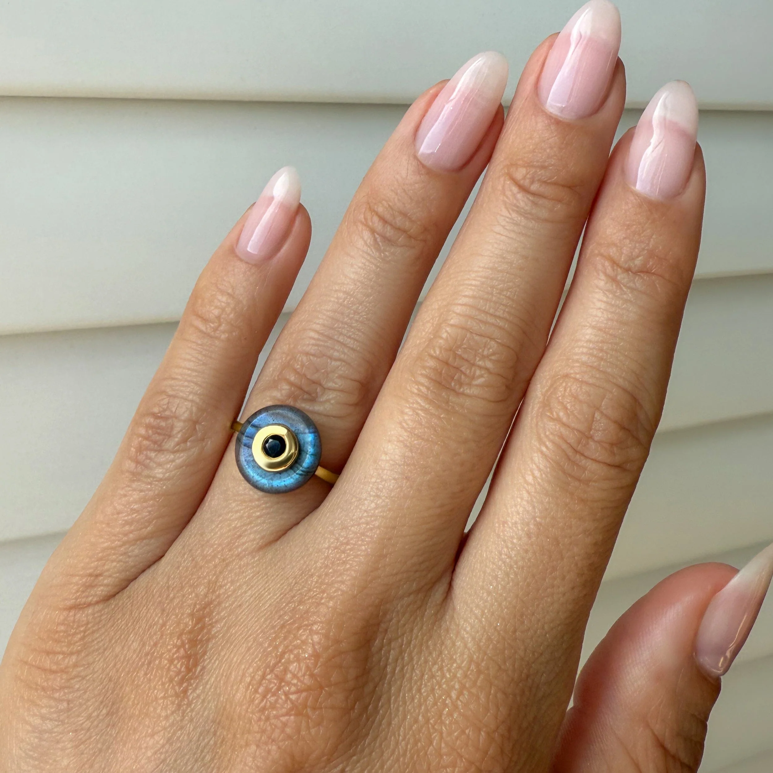 Labradorite Black Spinel Fidget Ring - Ora - Image 6