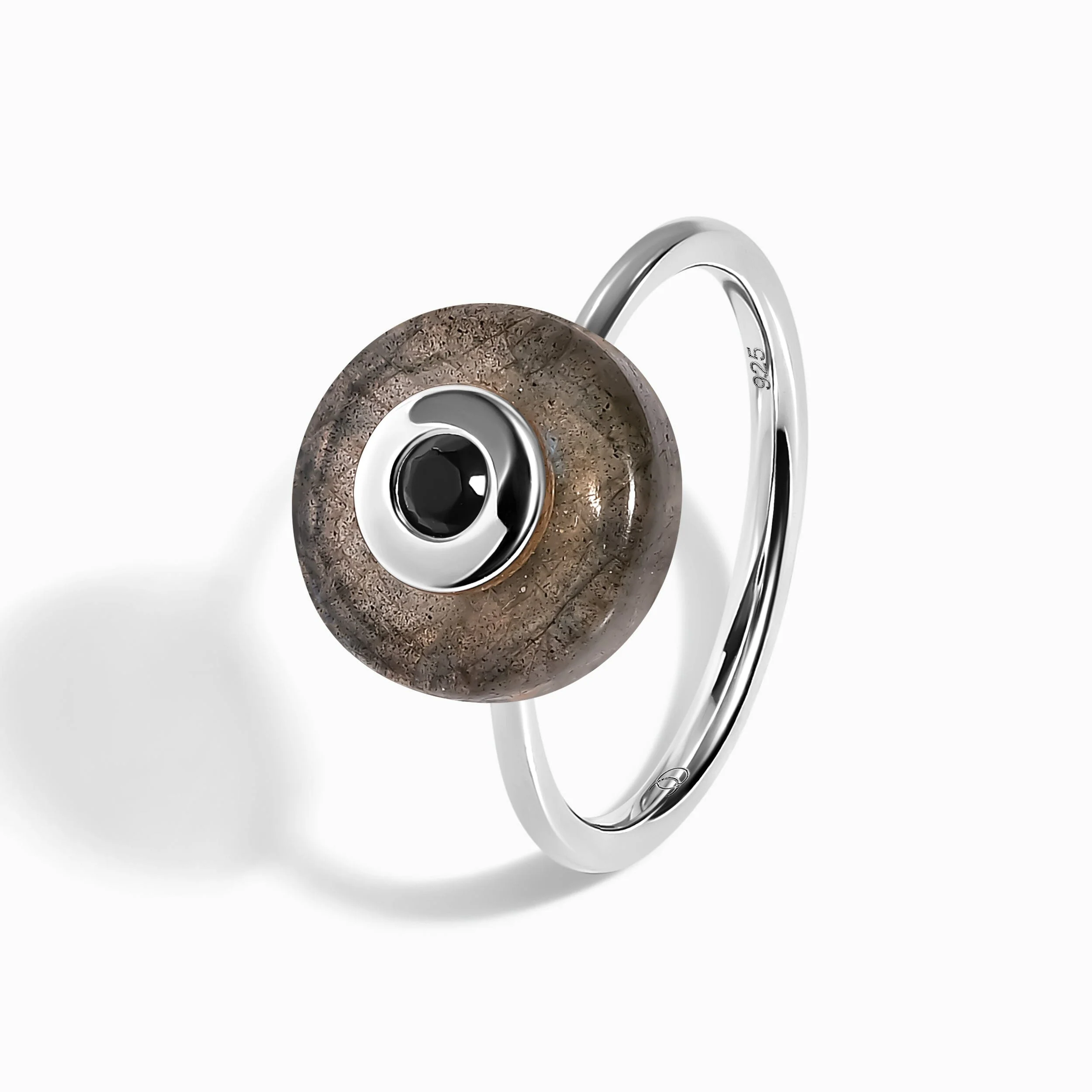 Labradorite Black Spinel Fidget Ring - Ora - Image 7