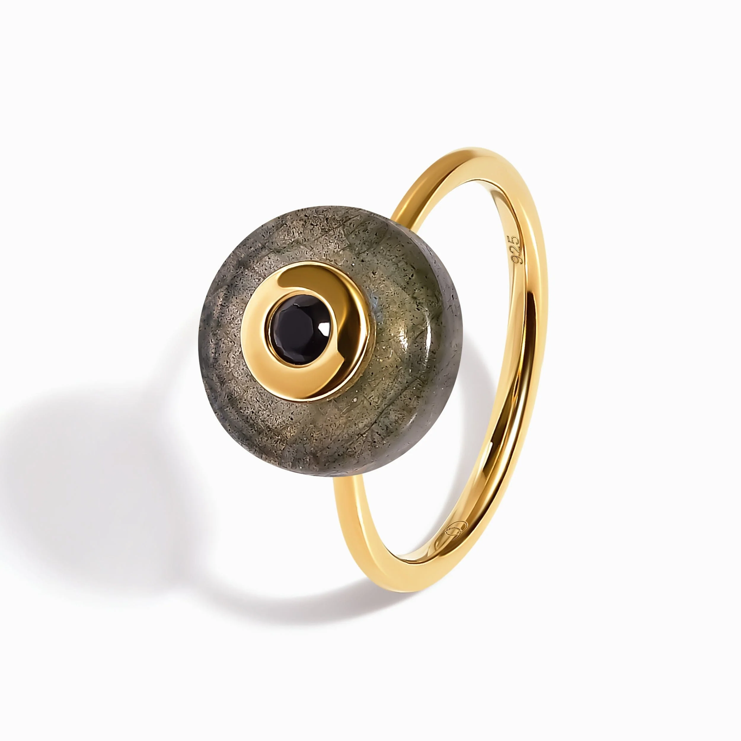 Labradorite Black Spinel Fidget Ring - Ora - Image 9