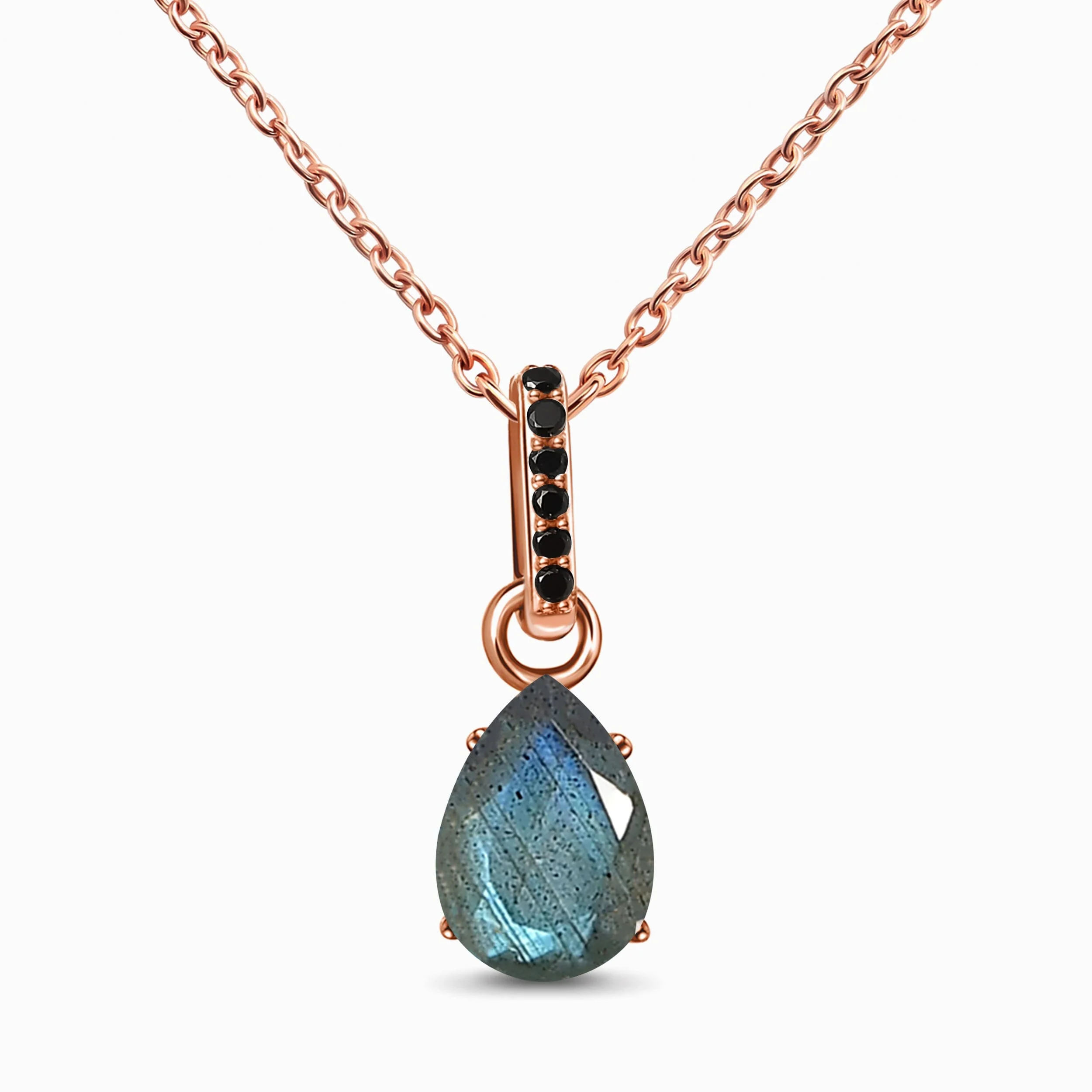 Labradorite Black Spinel Necklace - Sway - Image 3