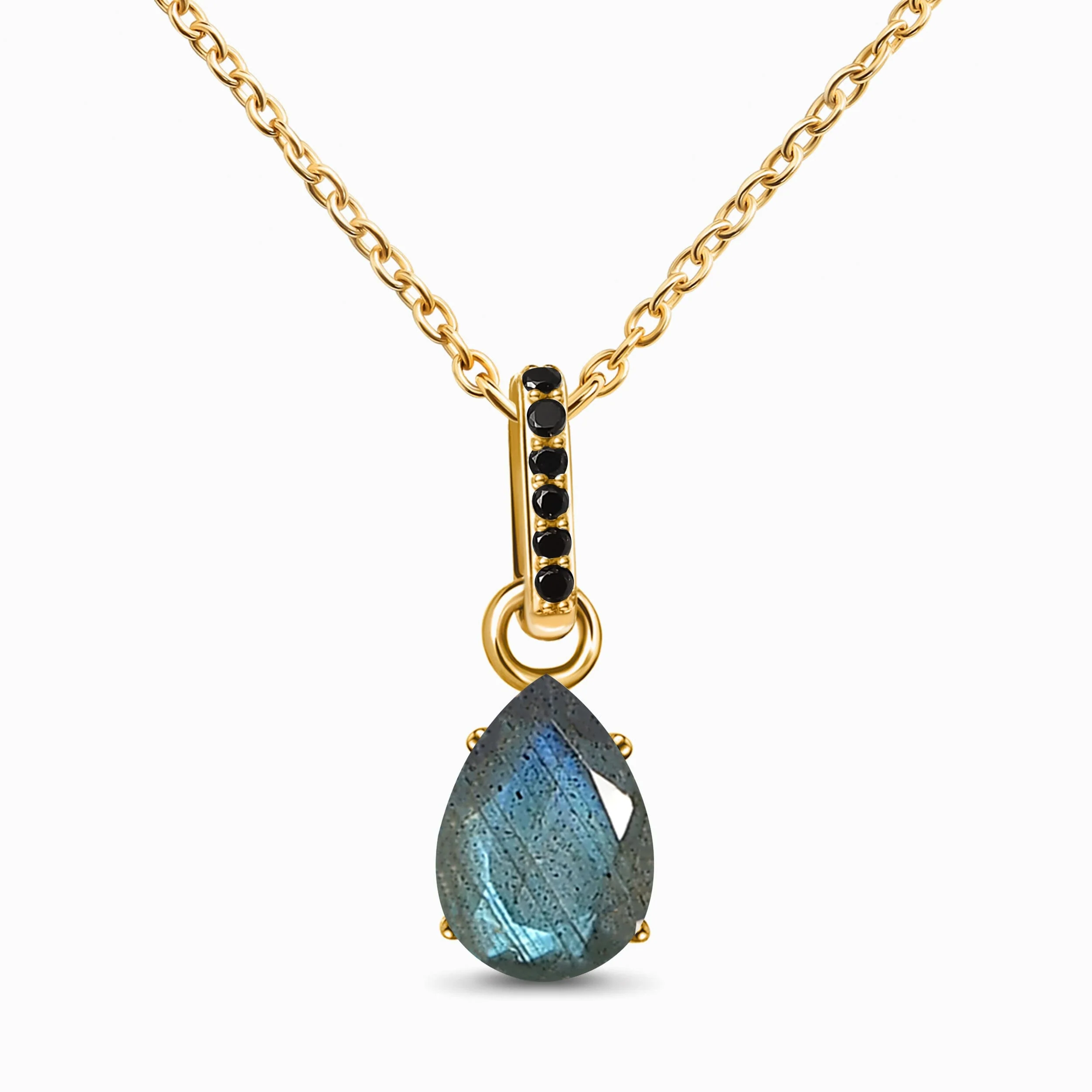 Labradorite Black Spinel Necklace - Sway - Image 5