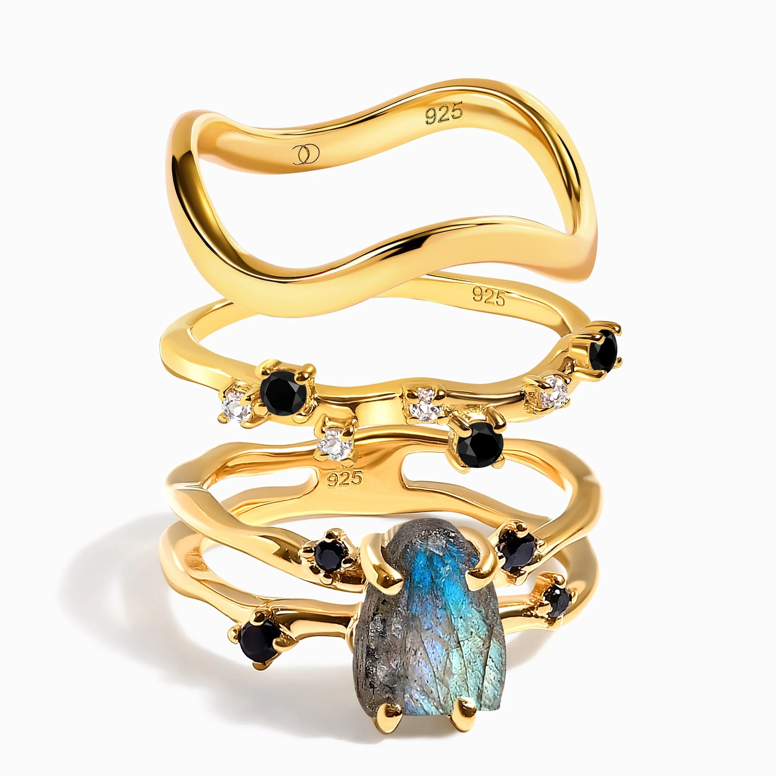 Labradorite Flow Ring - Stardust & Waves Band - Image 3