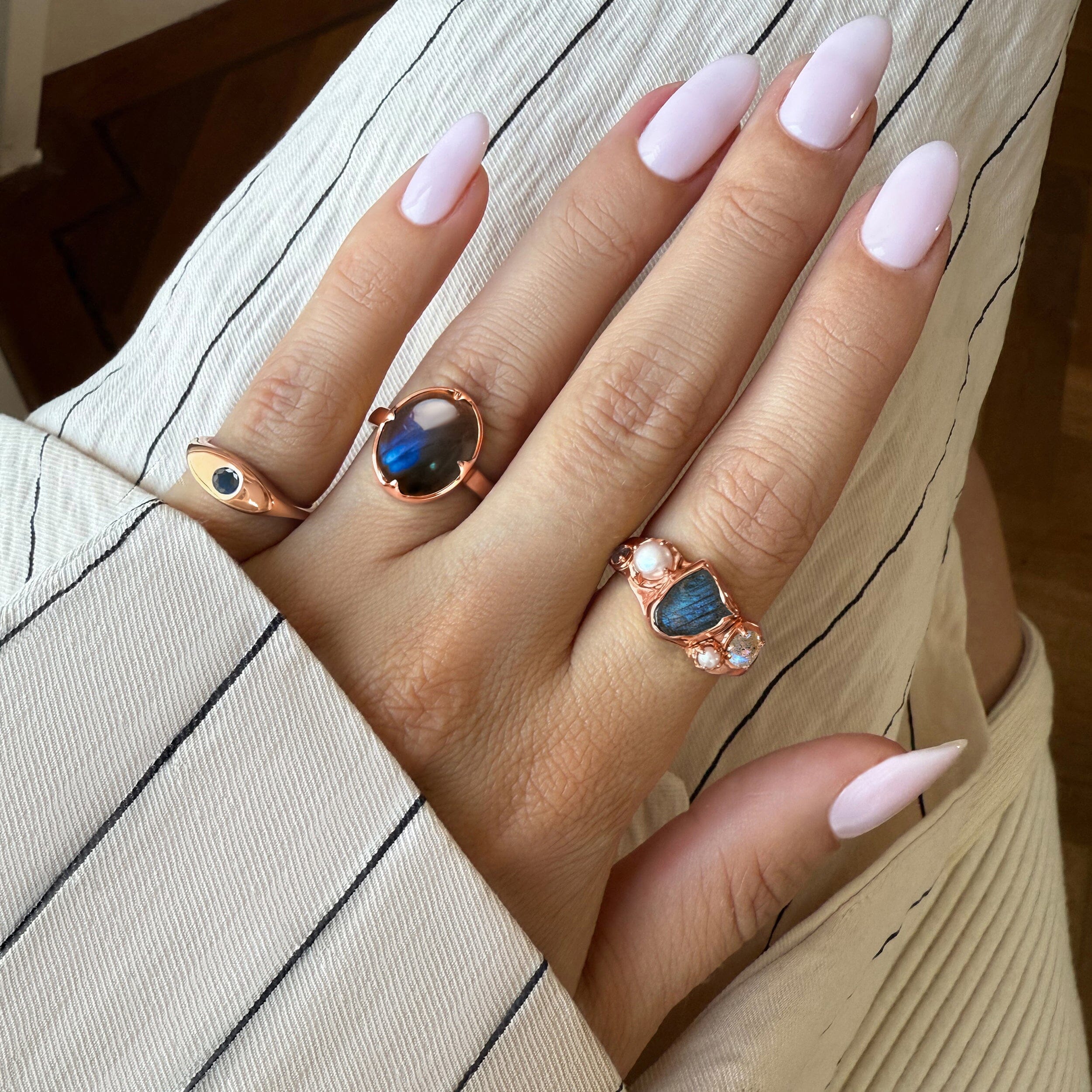 Labradorite Pearl Ring - Twilight Heirloom - Image 21