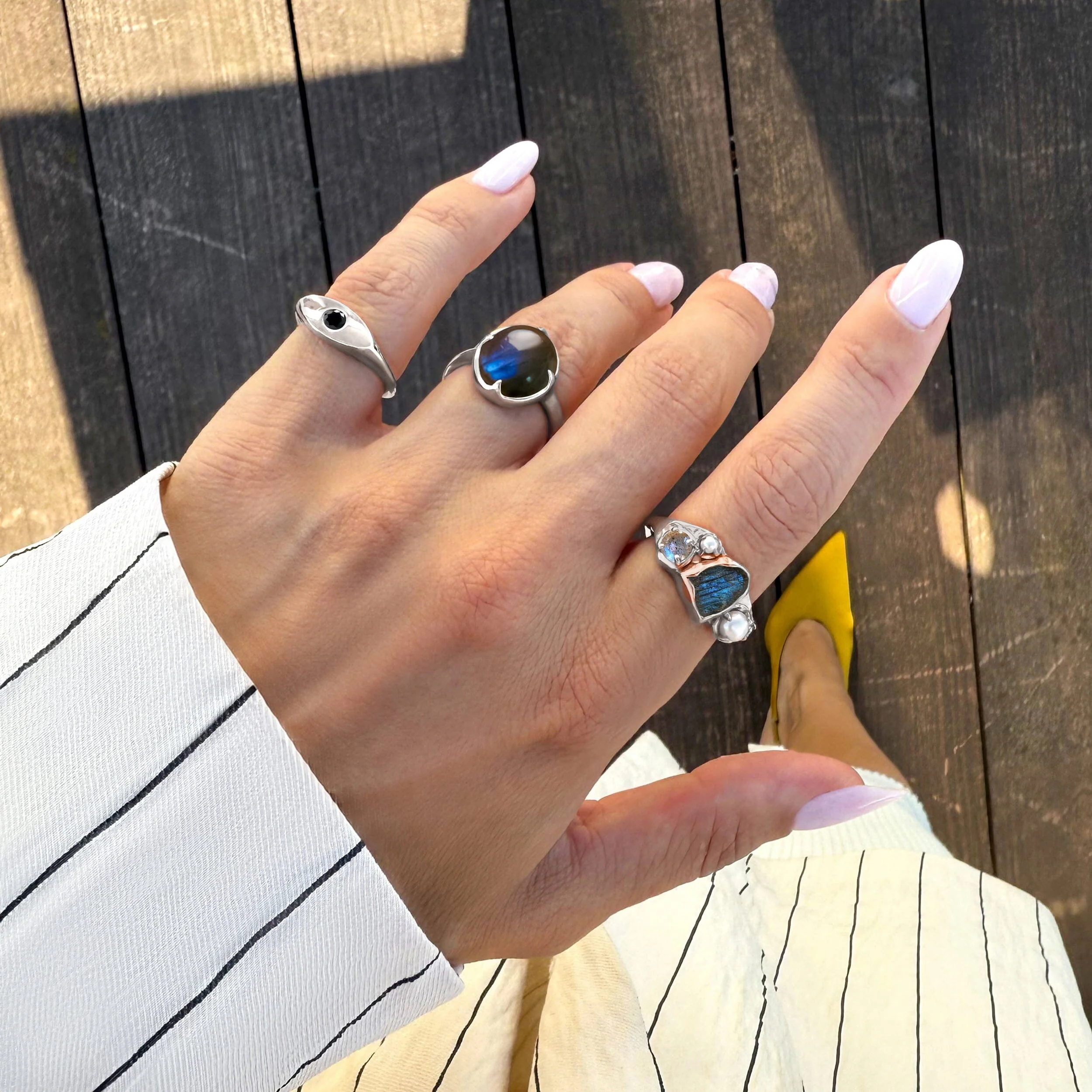 Labradorite Pearl Ring - Twilight Heirloom - Image 24