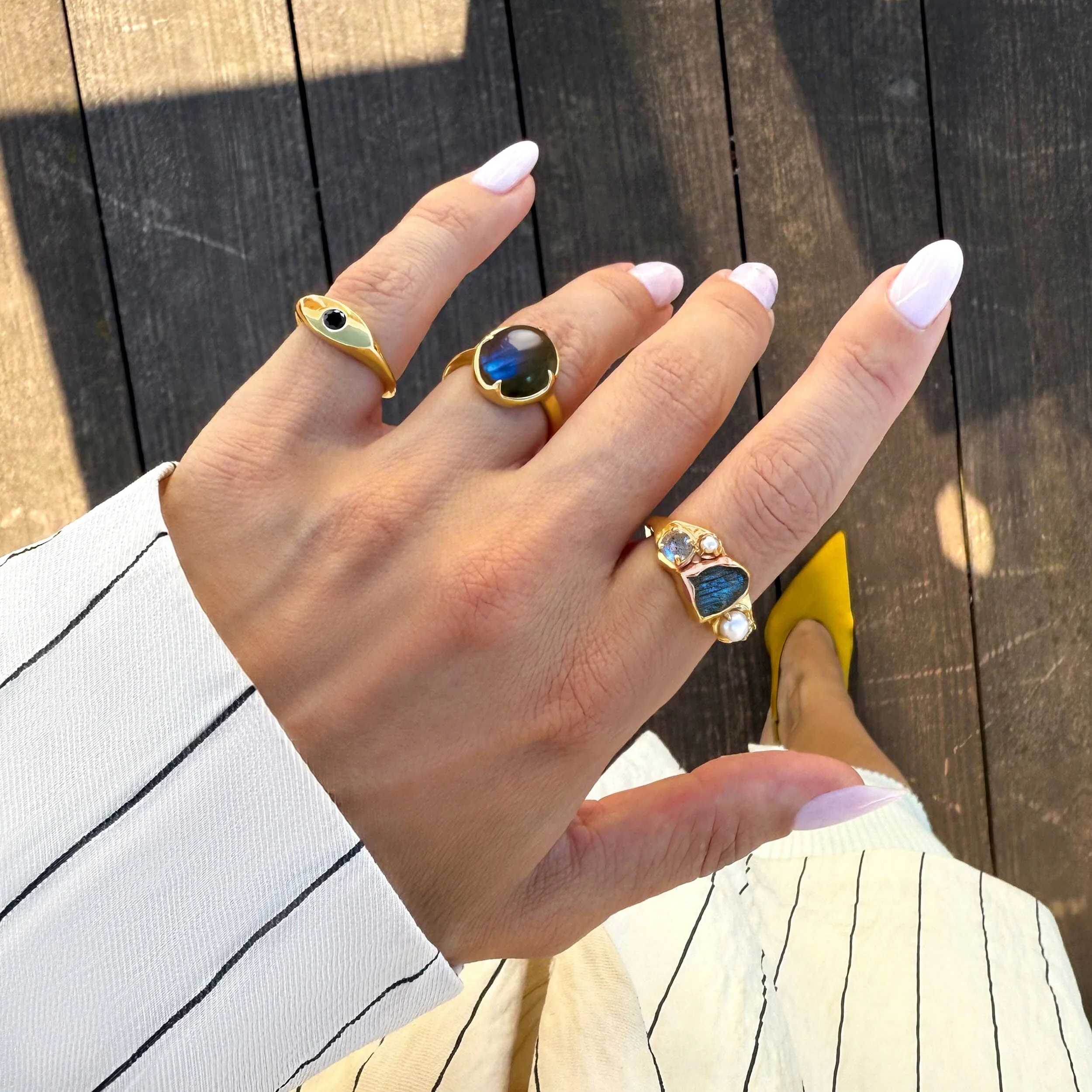 Labradorite Pearl Ring - Twilight Heirloom - Image 25