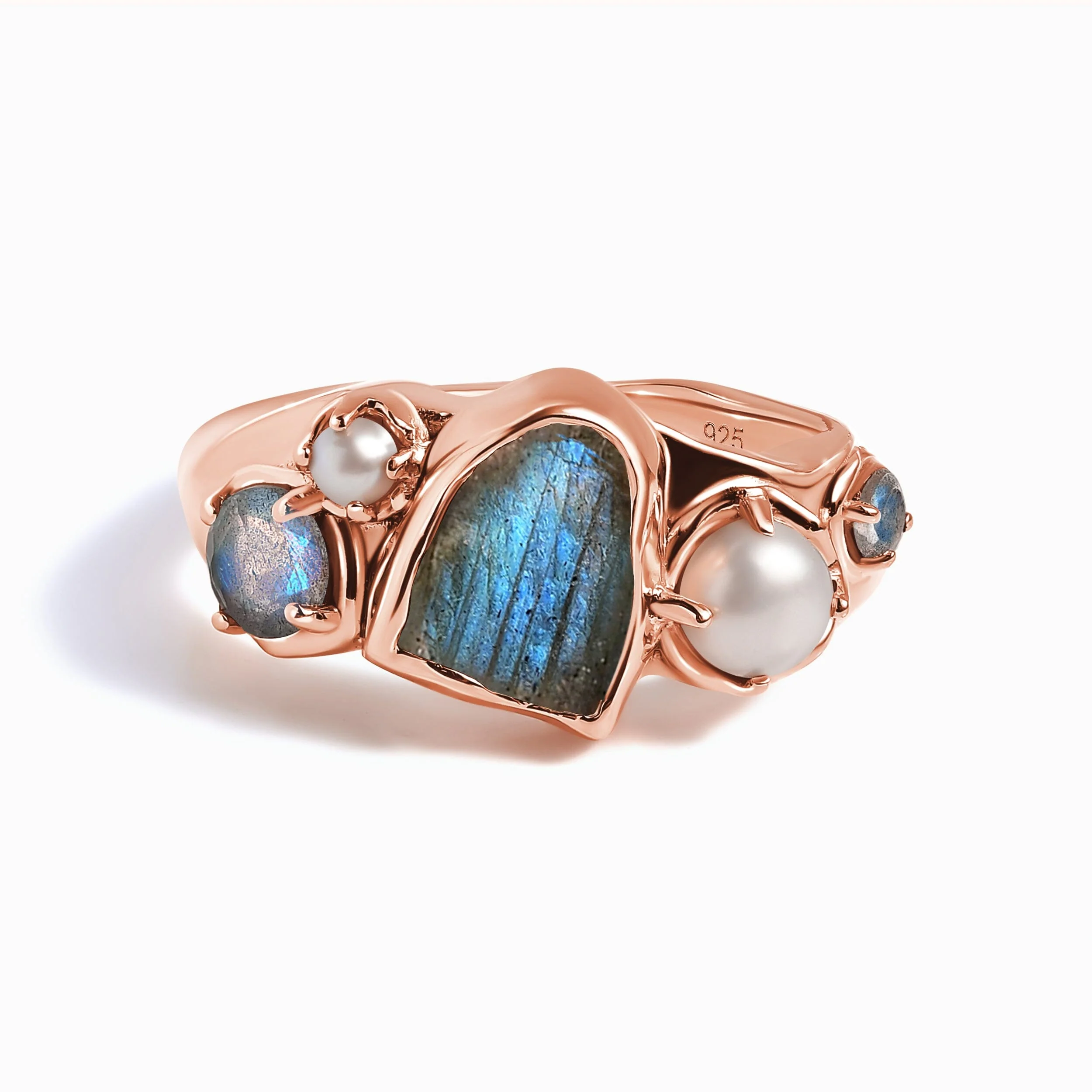Labradorite Pearl Ring - Twilight Heirloom - Image 3