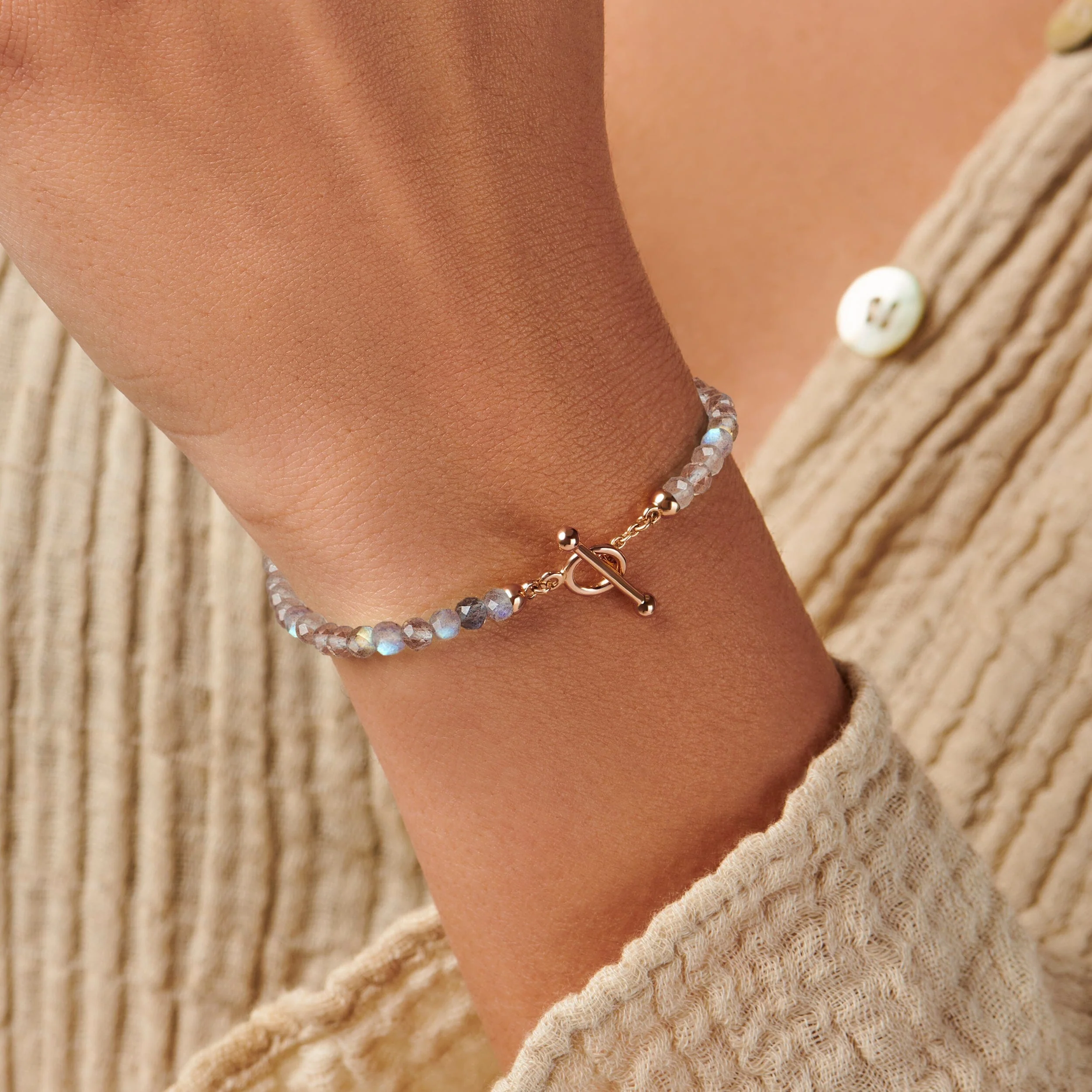 Labradorite T-Lock Beads Bracelet - Raise Your Vibrations - Image 4