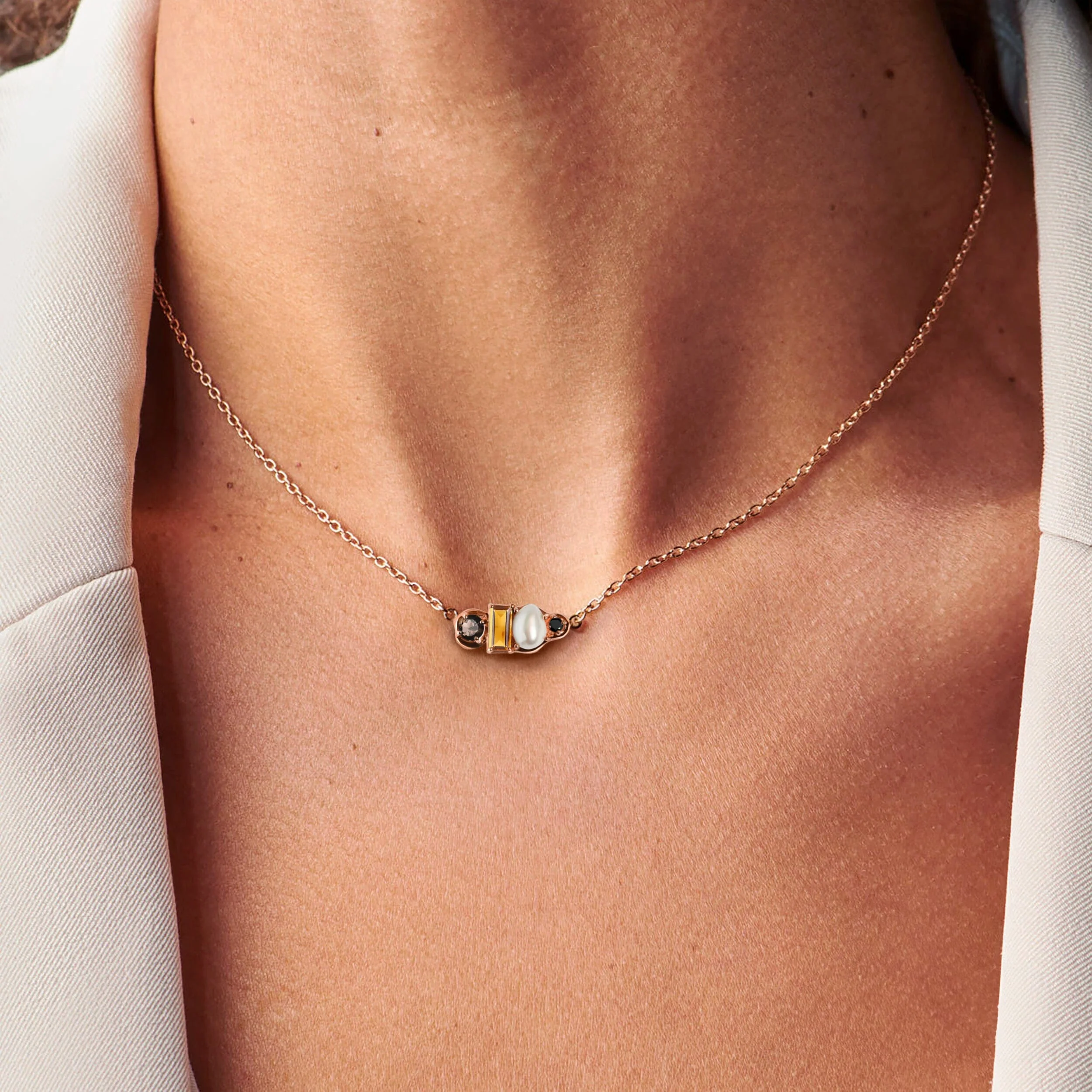 Madeira Citrine Pearl Necklace - Treasure - Image 5
